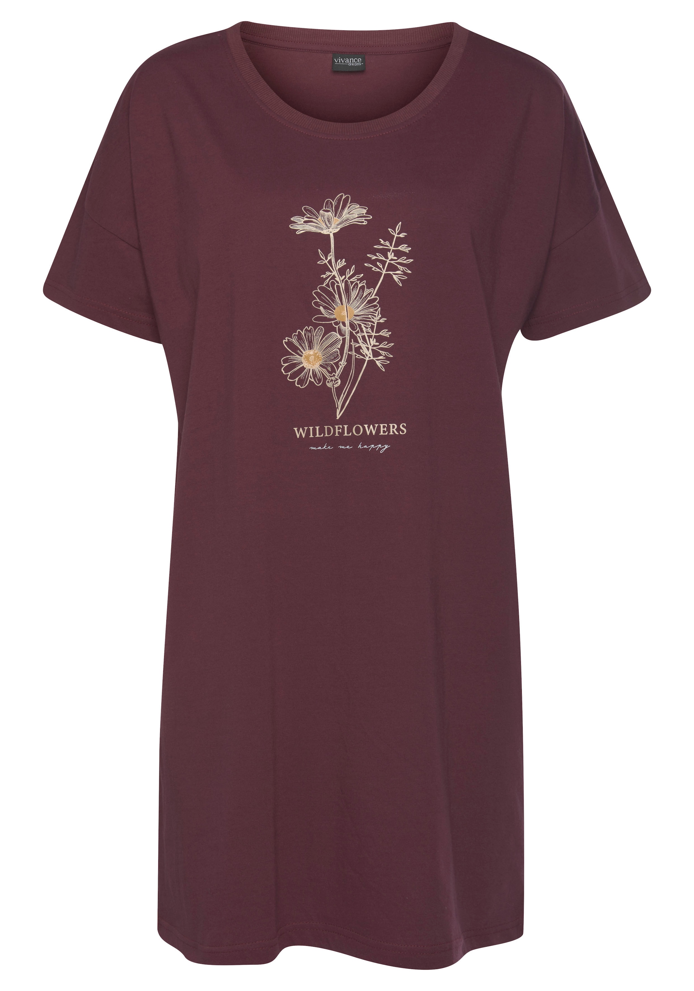 Vivance Dreams Bigshirt, (2er-Pack), mit Frontdruck