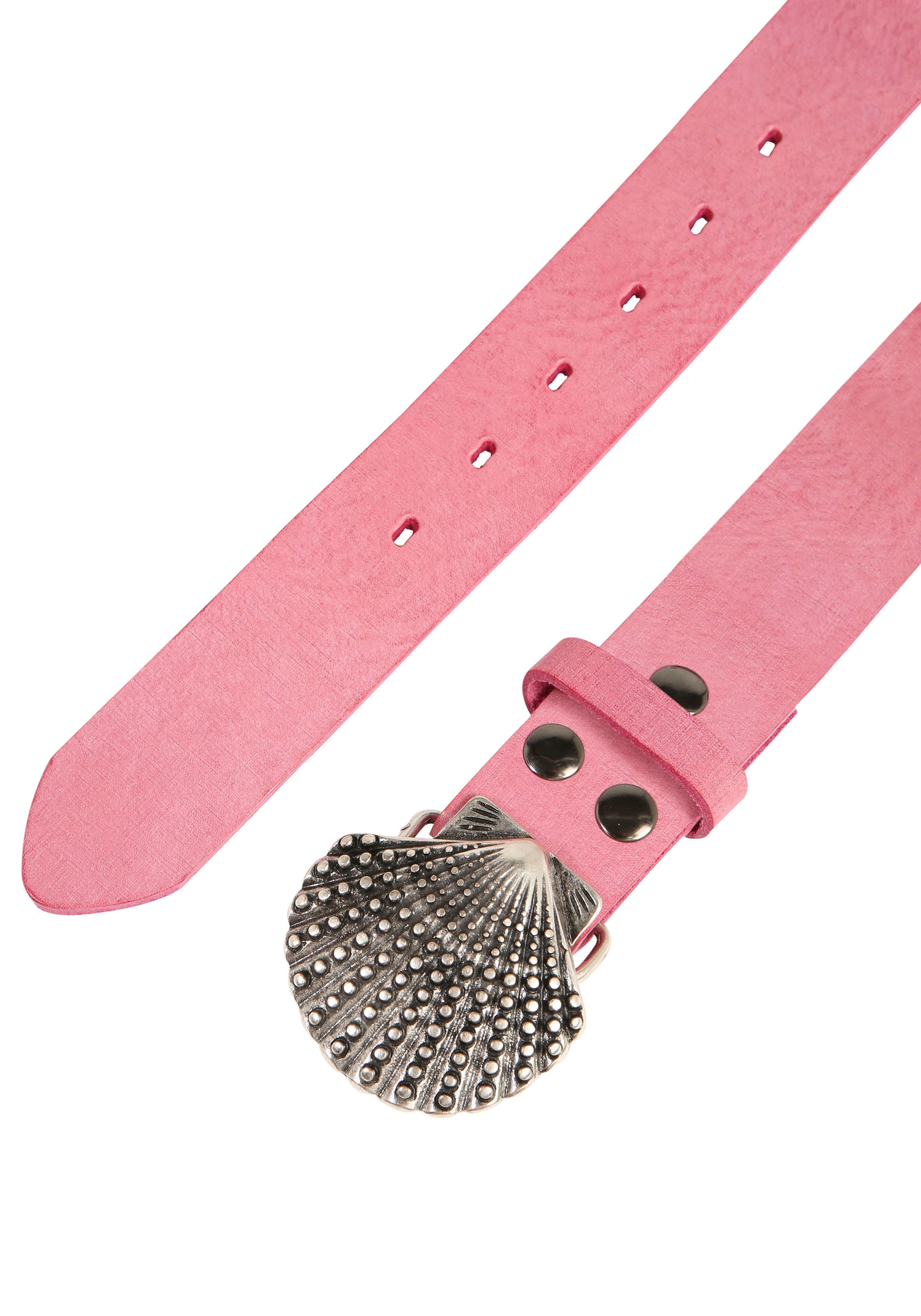 Rettungsring Gürtel Ledergürtel mit austauschbarer Schließe »Muschel Nieten«