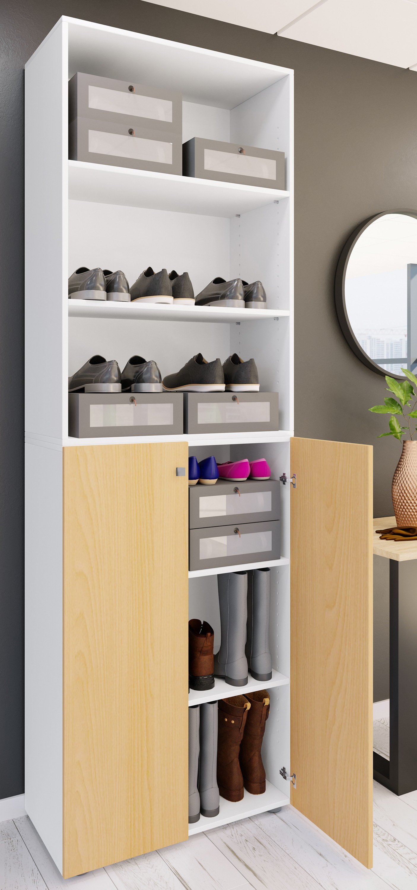 VCM Schuhschrank »VCM XL Holz Großer Schuhschrank Schuhregal Groß Stiefel Dielenmöbel Lona 6 Fächer«, (1 St.)