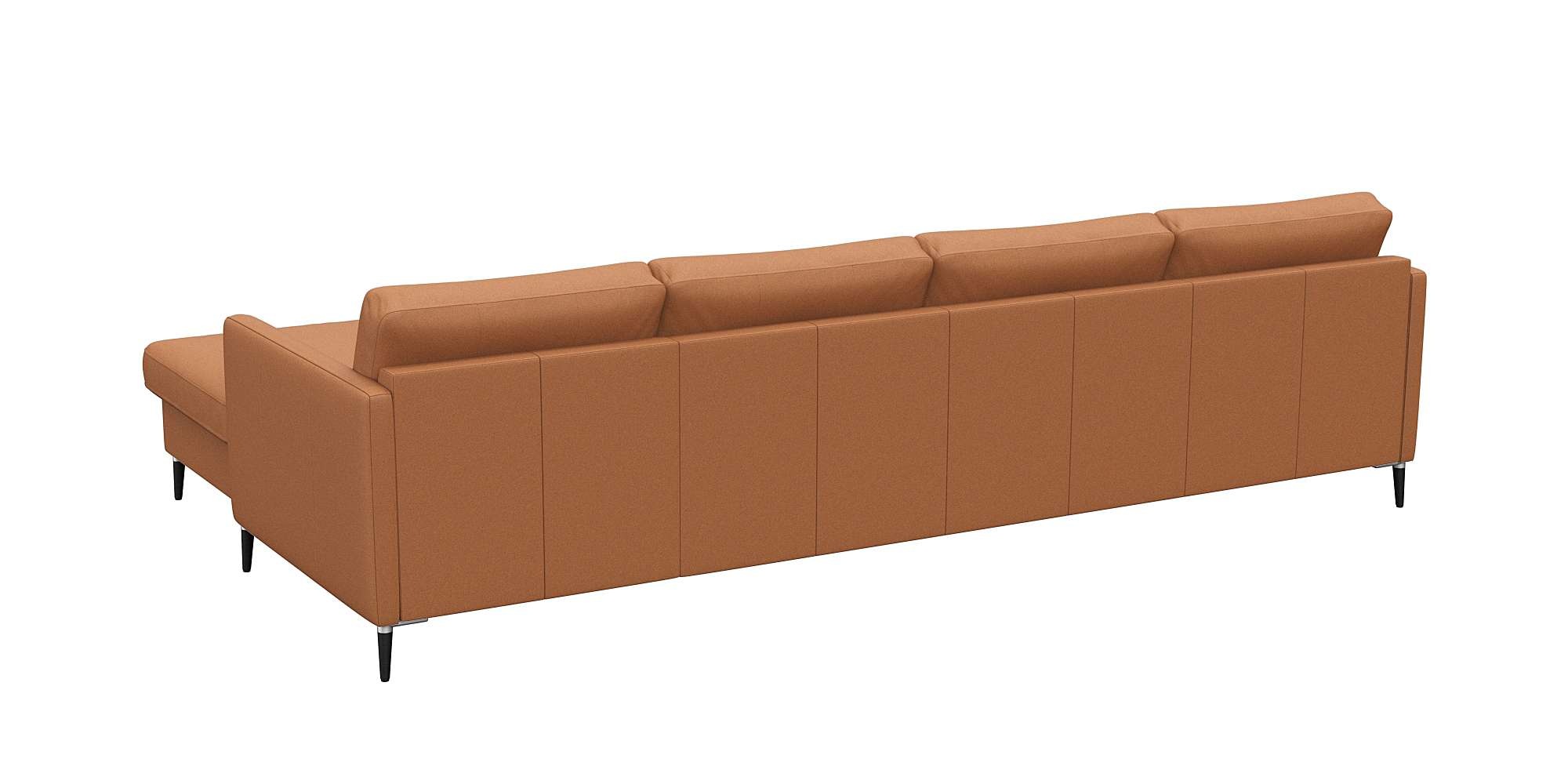 FLEXLUX Ecksofa »Fiore, L-Form, bequem und komfortabel durch hochwertigem Sitzaufbau«, schmale Armlehnen, Kaltschaum, Füße Alu+schwarz