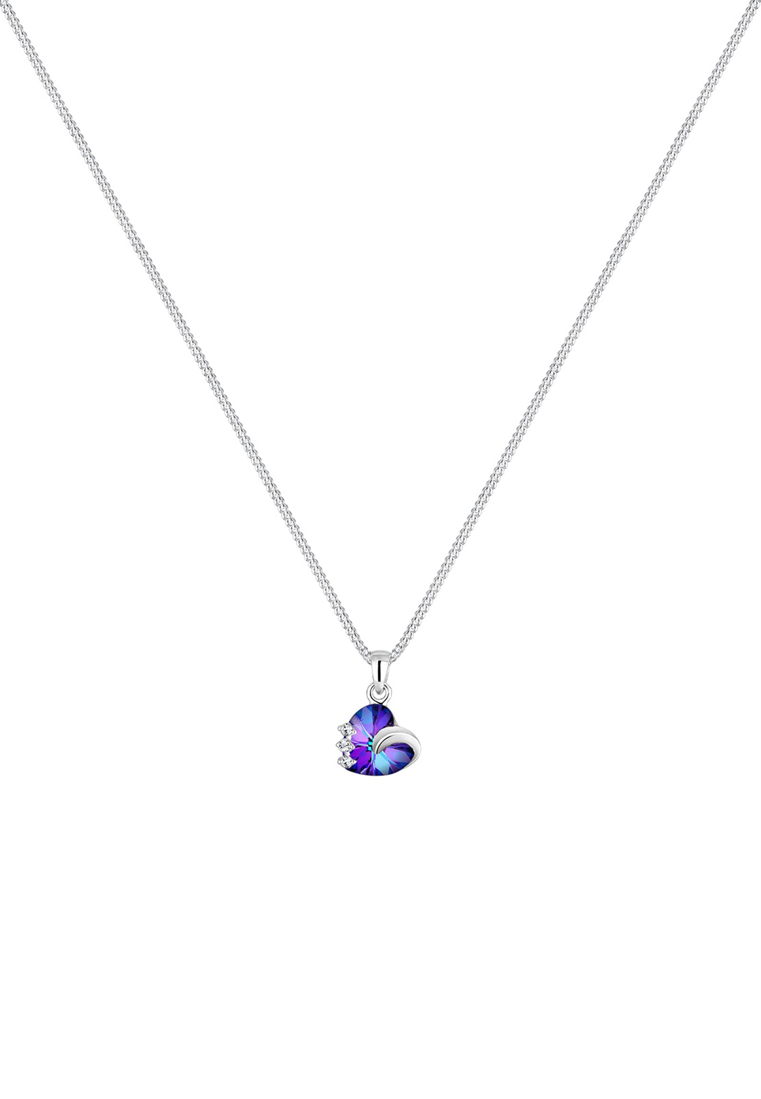 Elli Silberkette »Halskette Herz Blau 925 Sterling Silber, mit Kristallen von Swarovski®«