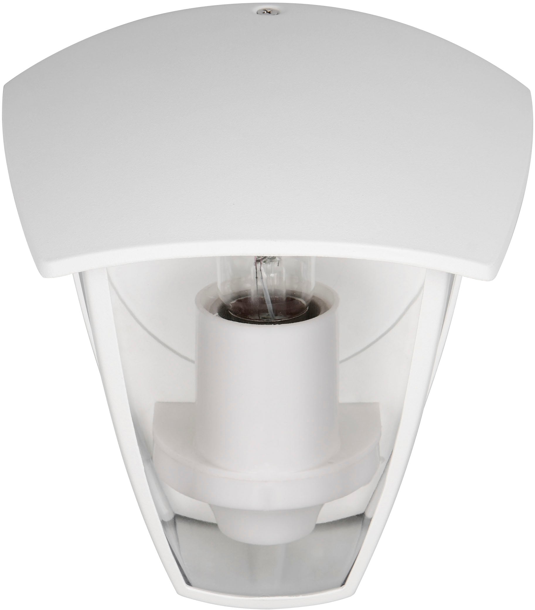 TRIO Leuchten Außen-Wandleuchte »VENTA, Outdoor Hauswand Fassadenbeleuchtung, exkl 1x E27 max 10W, IP44« E27 1 Stk. warmweiß - kaltweiß Wandlampe Garten Terrasse, Aluminium mit Kunststoff Schirm transparent