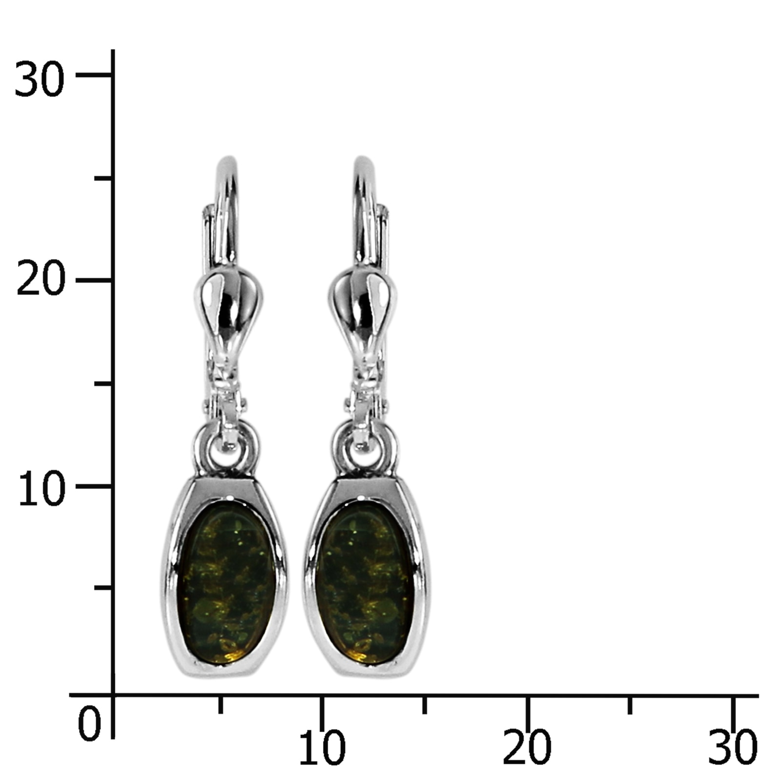 OSTSEE-SCHMUCK Paar Ohrhänger »- Tinta grün - Silber 925/000 - Bernstein«