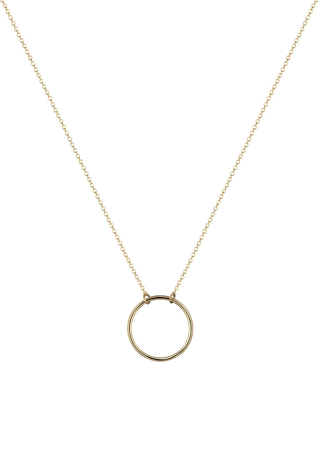 Elli Kette mit Anhänger »Halskette Anhänger Kreis Charmträger 925 Sterling Silber vergoldet«