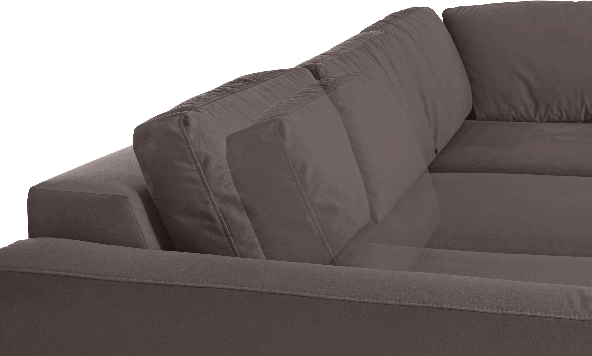 Places of Style Ecksofa »Bloomfield, L-Form«, extra tiefe Sitzfläche, wahlweise mit Sitztiefenverstellung