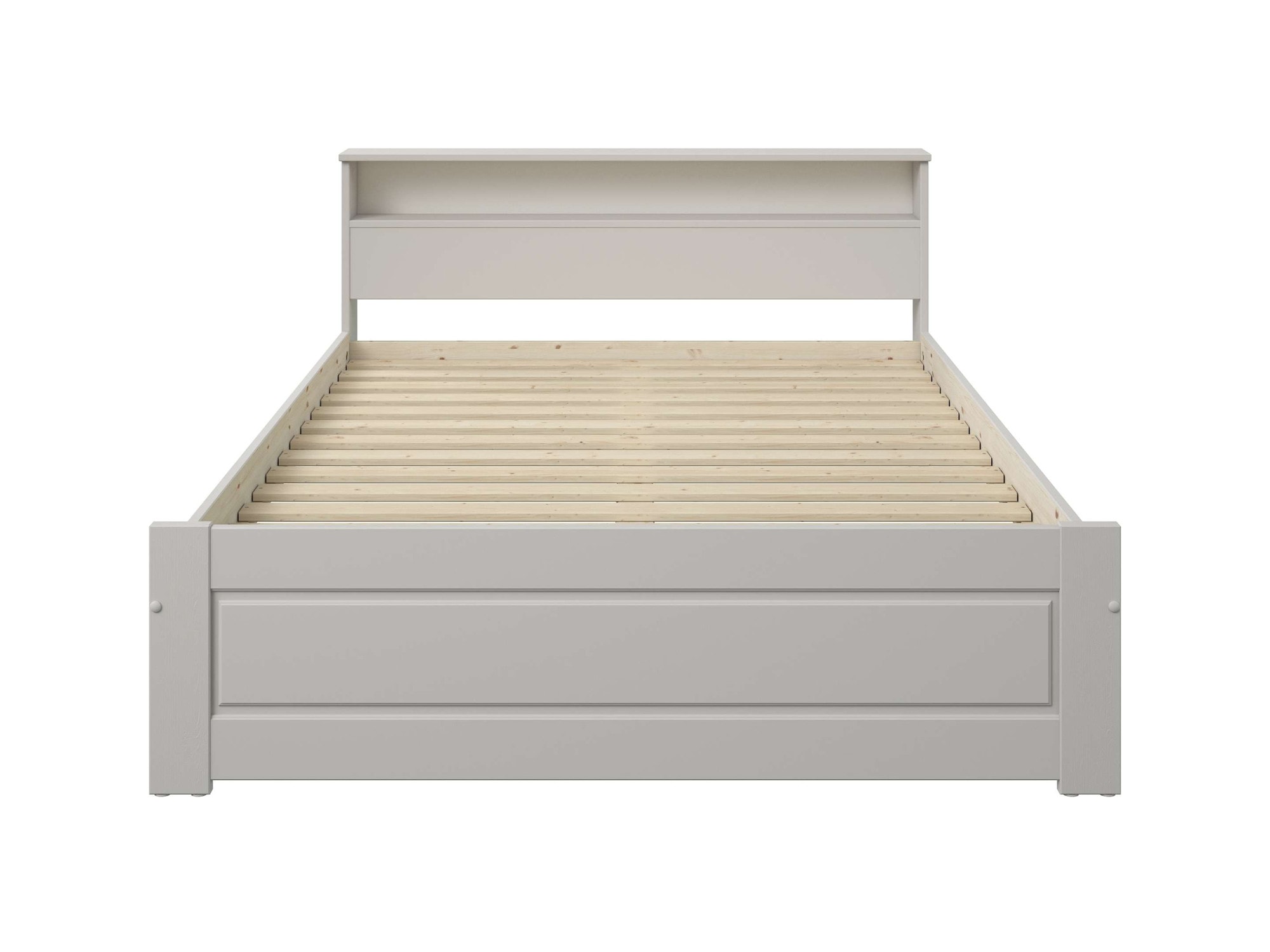 OTTO home Massivholzbett »FLAVION, TOPSELLER! Jugendbett, FSC® zertifizierte massive Kiefer« Breite: 90, 140, 180,  Qualitätsprodukt, Regal, Kassettenoptik, Schublade optional