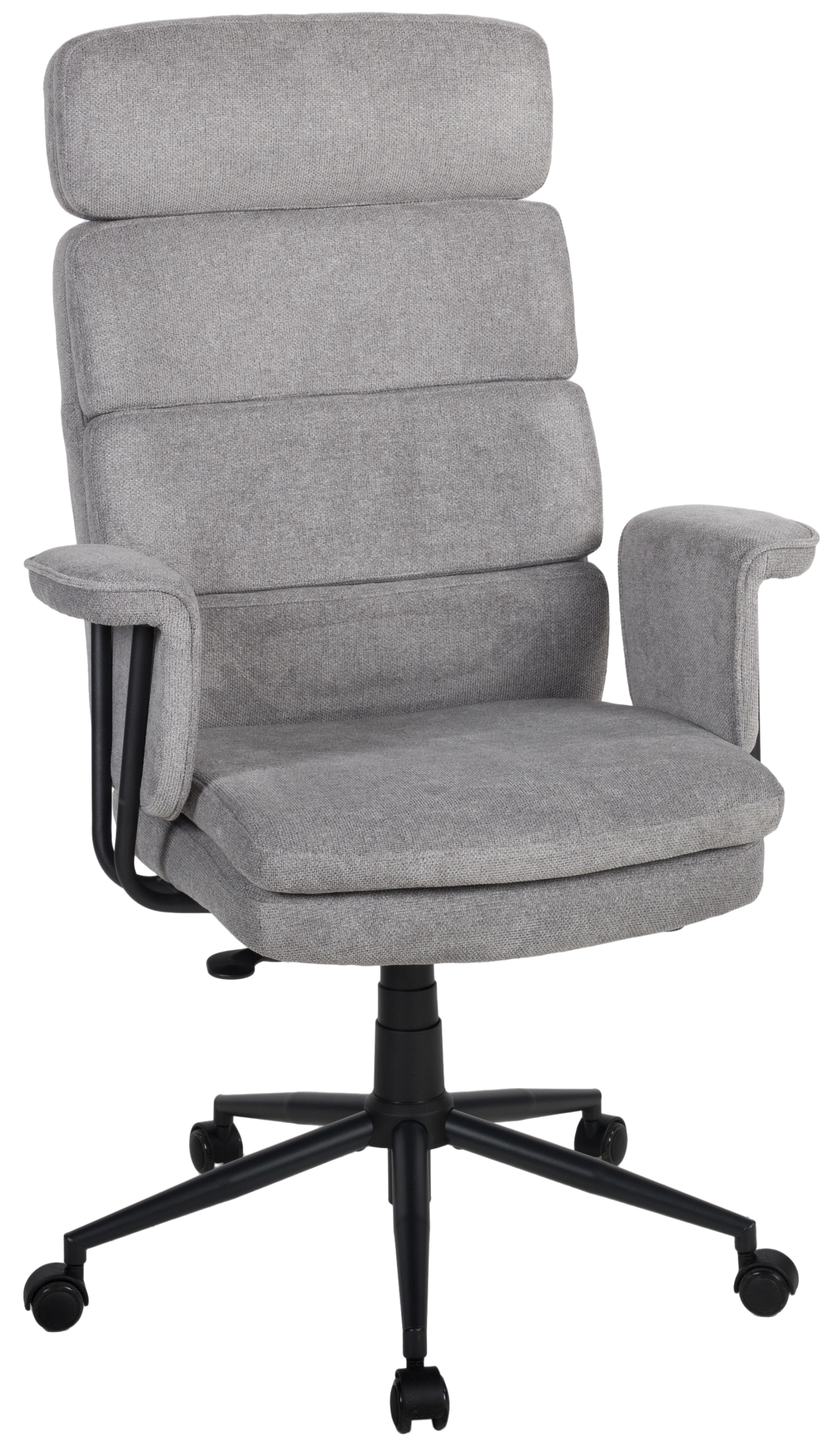 Duo Collection, Chefsessel »Chefsessel Junis« () 1 Stk.Kopfstütze in Höhe und Neigung verstellbar, Sitztiefenverstellung, Grau + schwarz, 100% 
