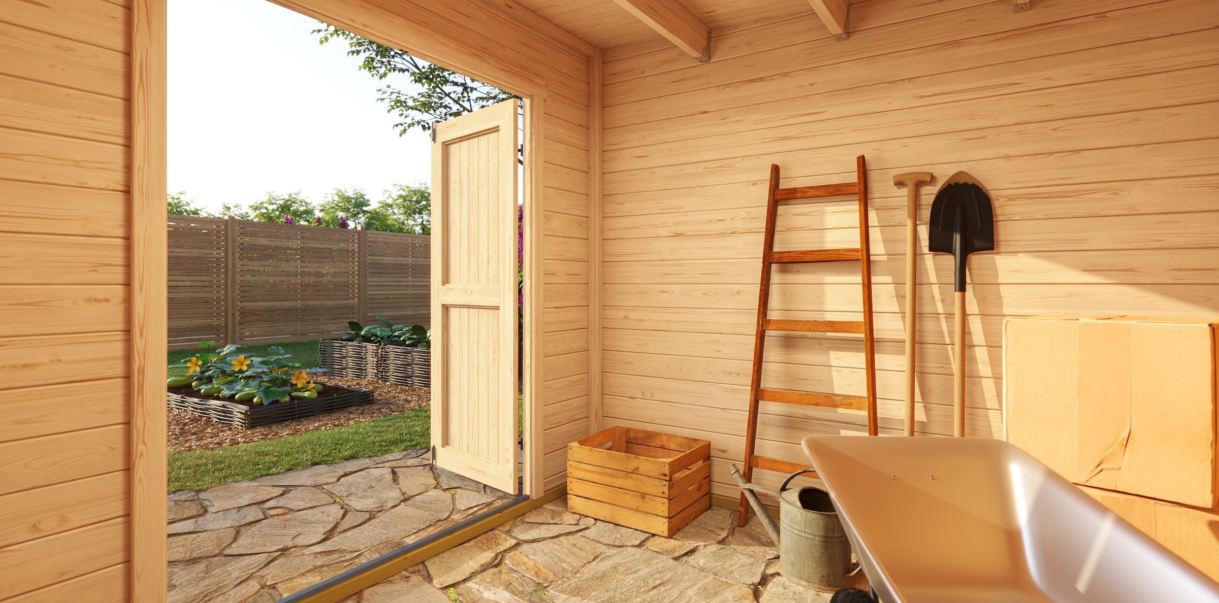 Nordic Holz Gartenhaus »Fynn 2« kleiner stilvoller Schuppen mit Flachdach