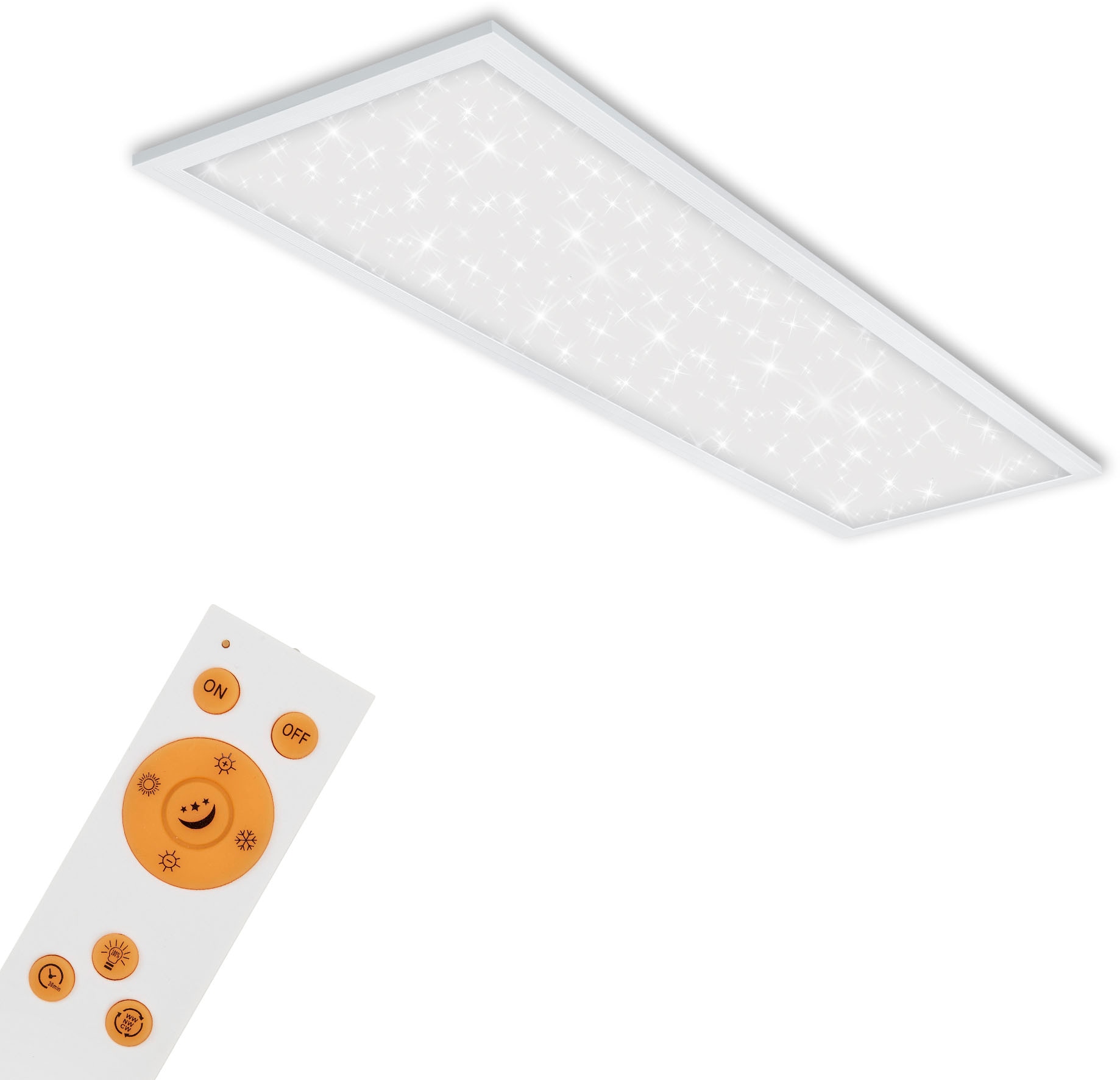 Briloner Leuchten LED Panel »7308016 PALLAS«, Leuchtmittel LED-Board | LED fest integriert, Deckenlampe, 100x25x6,5cm, Weiß, 24W, Wohnzimmer, Schlafzimmer, Küche