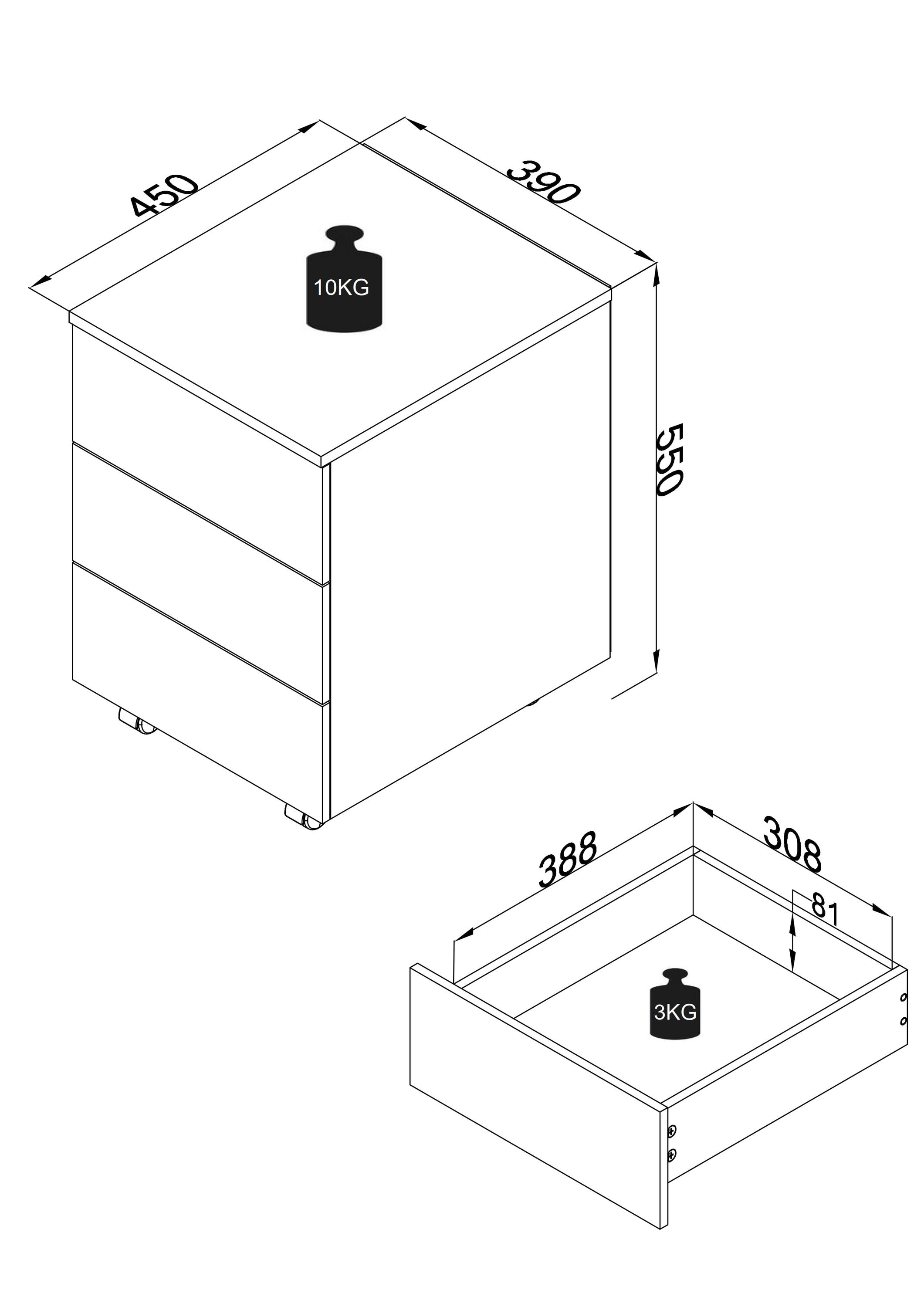 VCM Container »Rollcontainer Beistellcontainer Dalosa 45 cm«