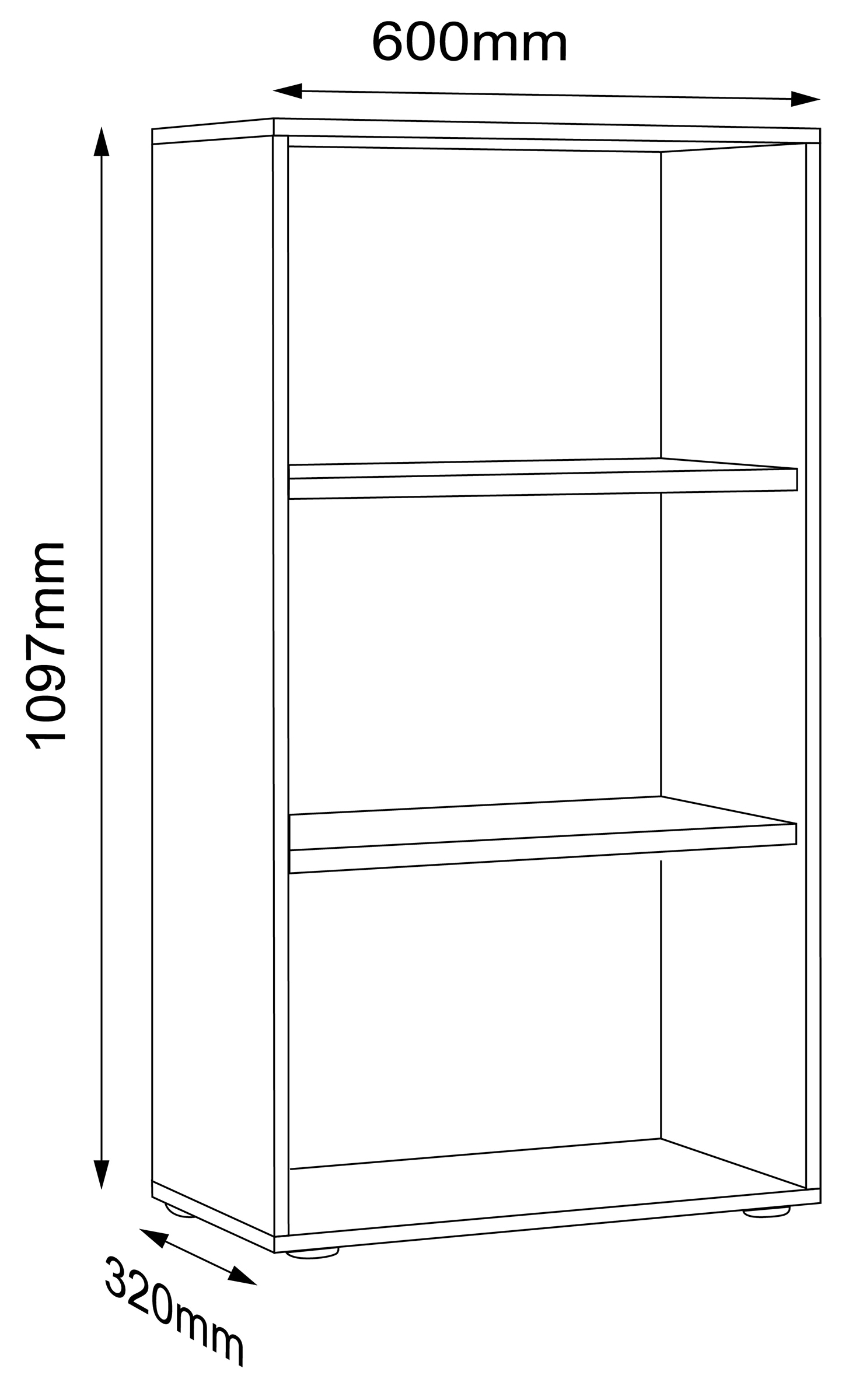 VCM Bücherregal »Holz Büro Regal Bücher Ordner Aktenregal Salia 3f«