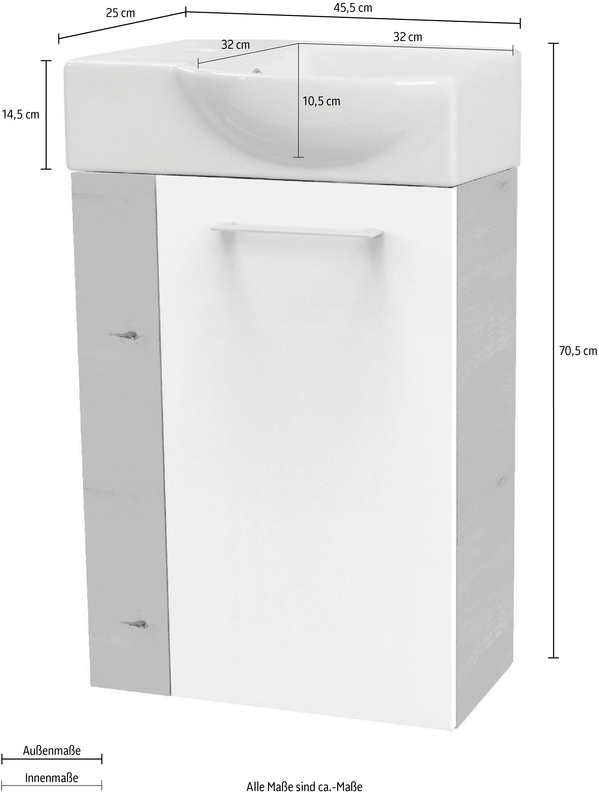 FACKELMANN Waschtisch »SBC« Set, 2 tlg. bestehend aus Becken und Unterbau, Breite ca. 45 cm