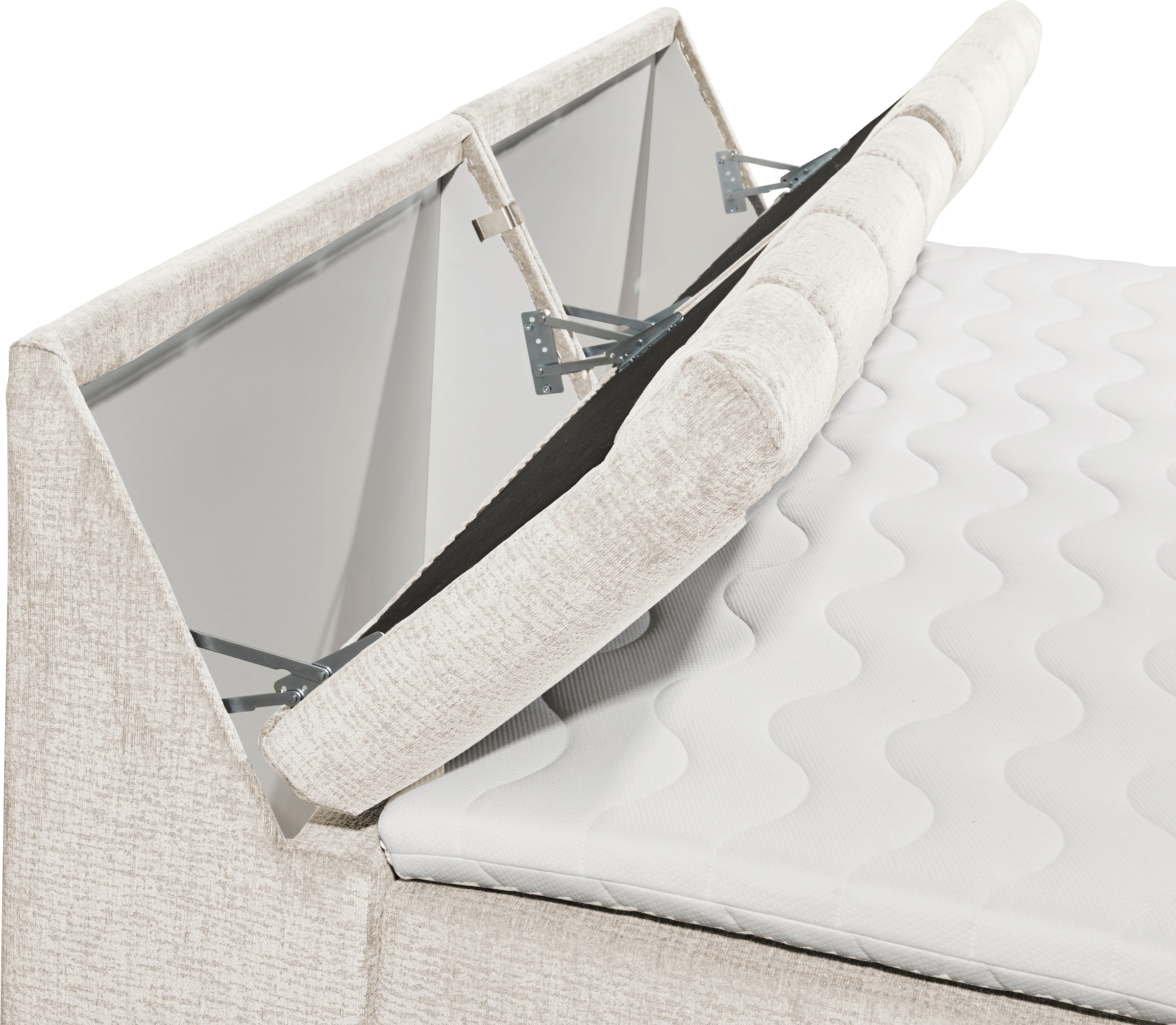 ED EXCITING DESIGN Boxspringbett »Elkford, Familienbett in der Größe 240x200cm« inkl. Stauraum im Kopfteil