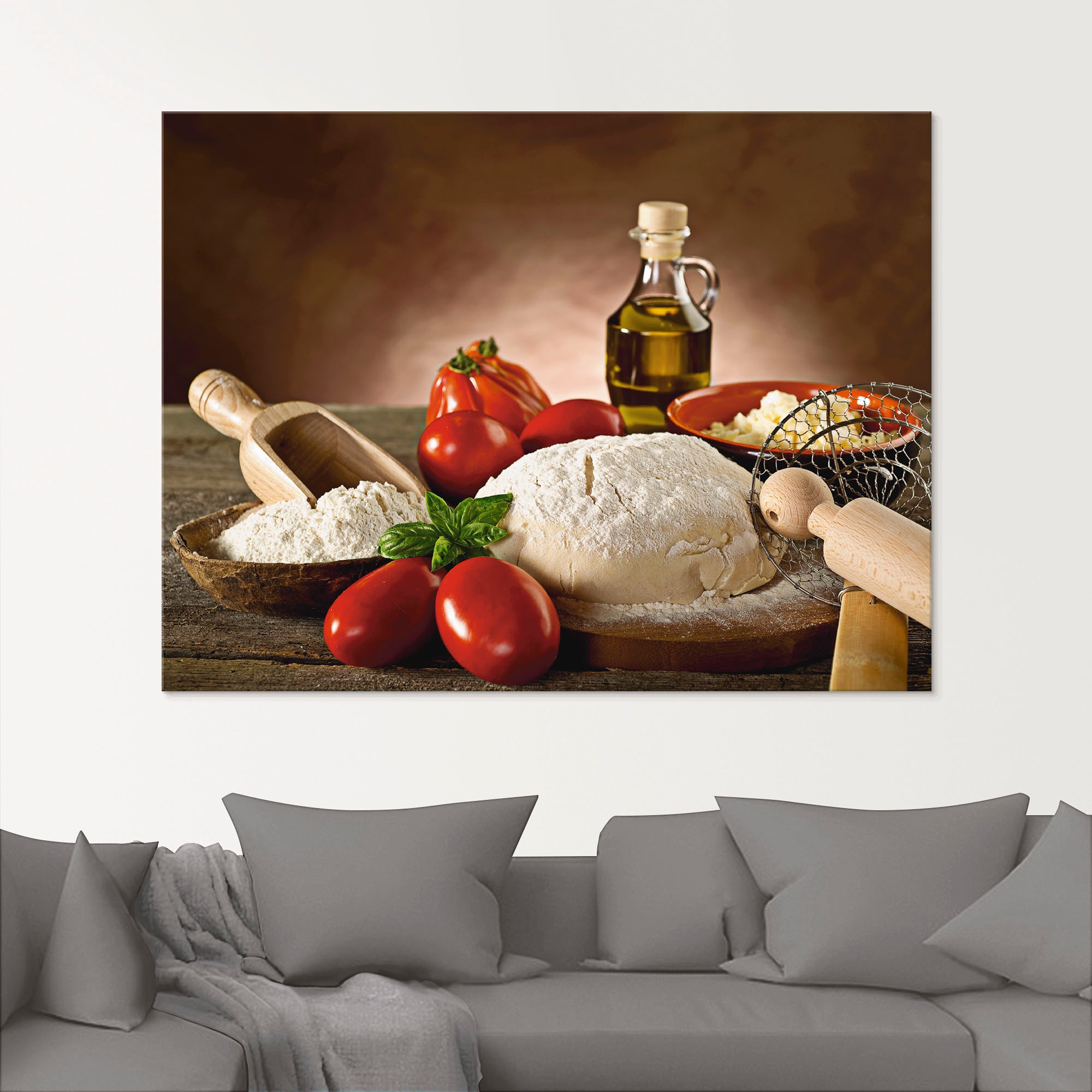 Artland Glasbild »Teig für Pizza« Lebensmittel 1 Stk. tlg. in verschiedenen Größen