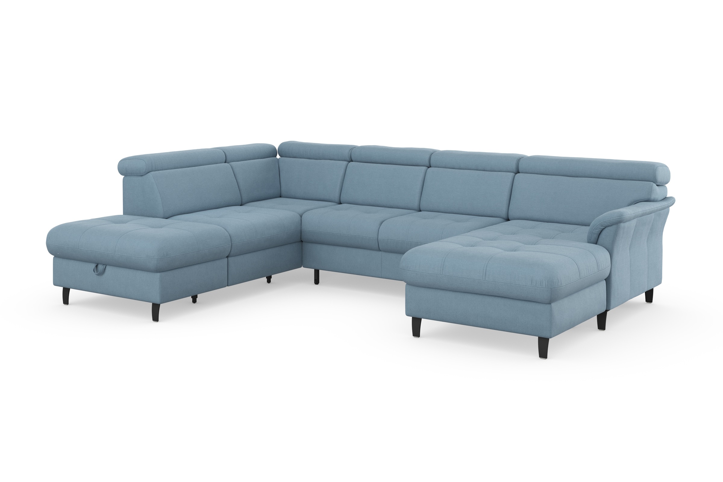 sit&more Wohnlandschaft »Marano U-Form«, inklusive Kopfteilverstellung, wahlweise mit Bettfunktion, Bettkasten