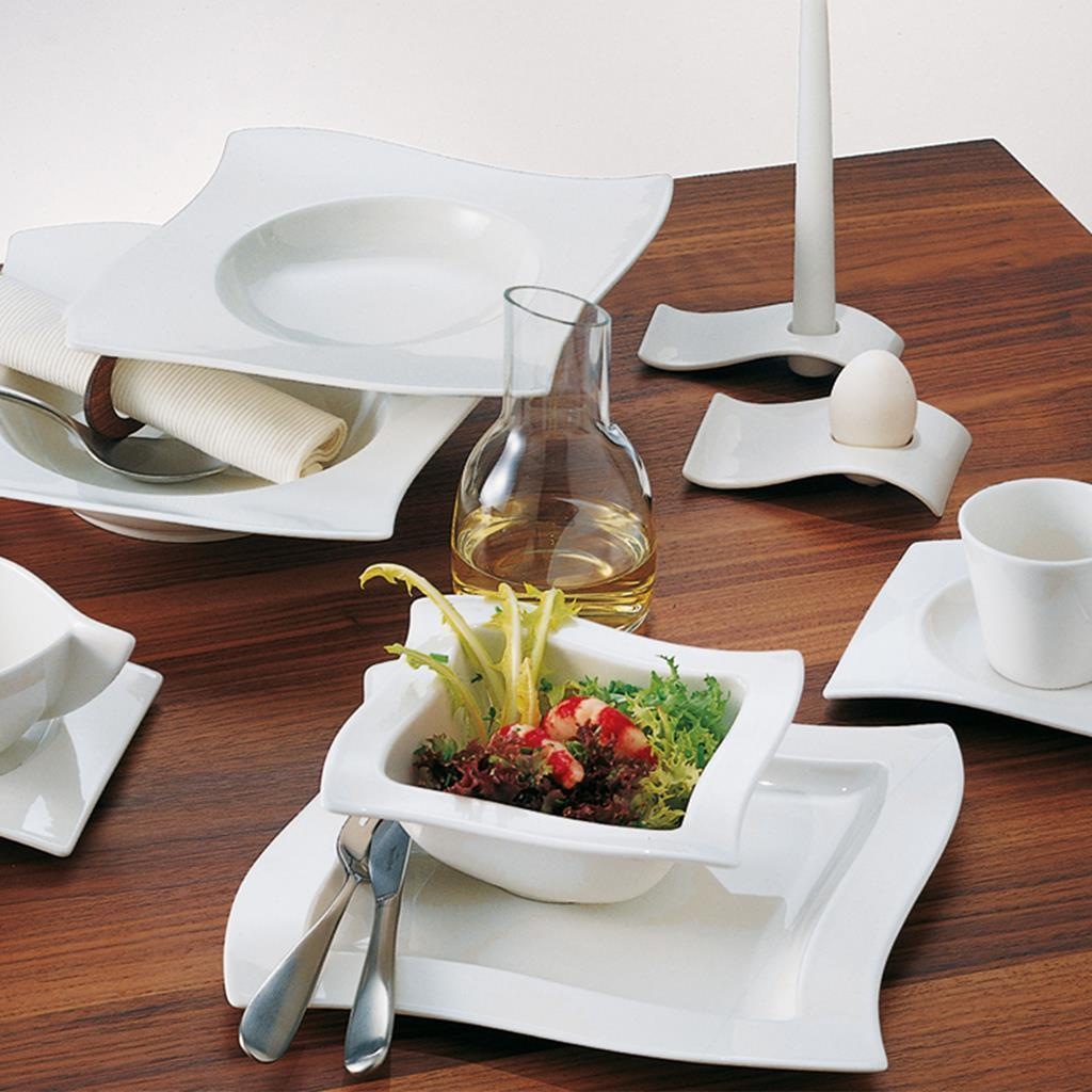 Villeroy & Boch Geschirr-Set »Basic-Set NewWave 6er Set weiß« Spülmaschinengeeignet, Mikrowellengeeignet