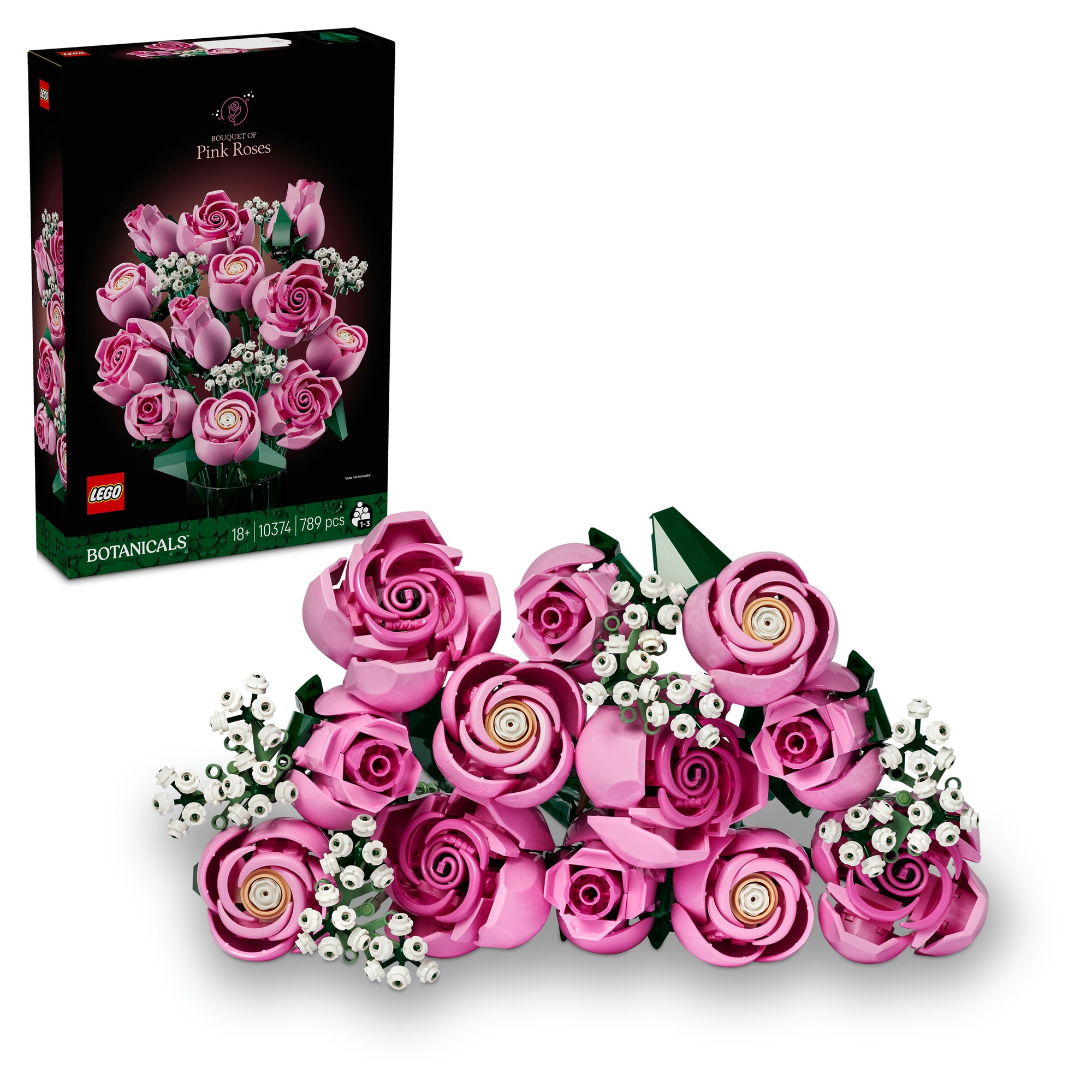 LEGO® Konstruktionsspielsteine »Rosa Rosenstrauß (10374), LEGO Botanicals« Blumen, Made in Europe