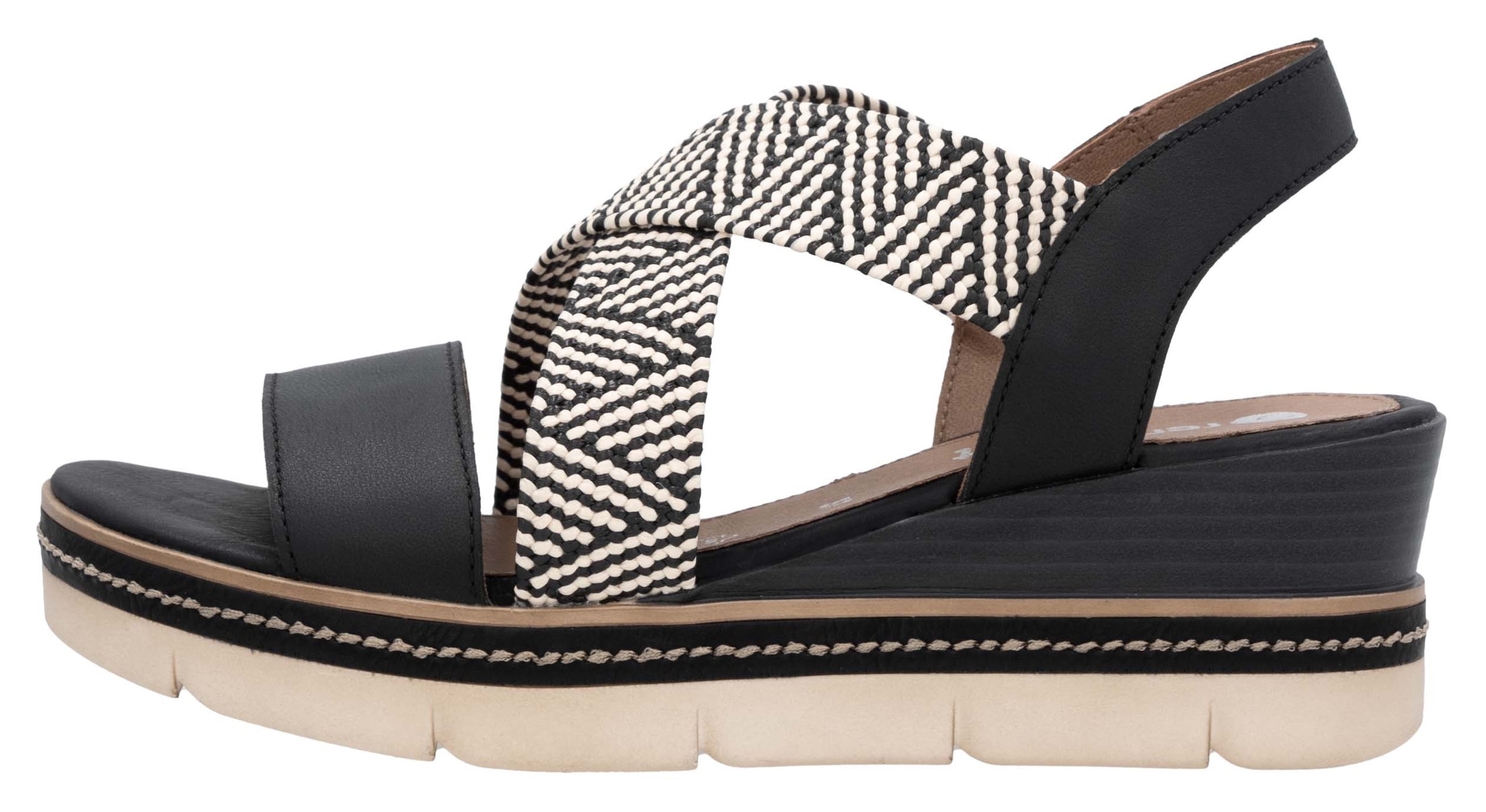 Remonte Keilsandalette, Riemchensandale, Sommerschuh, Bequemschuh mit Muster