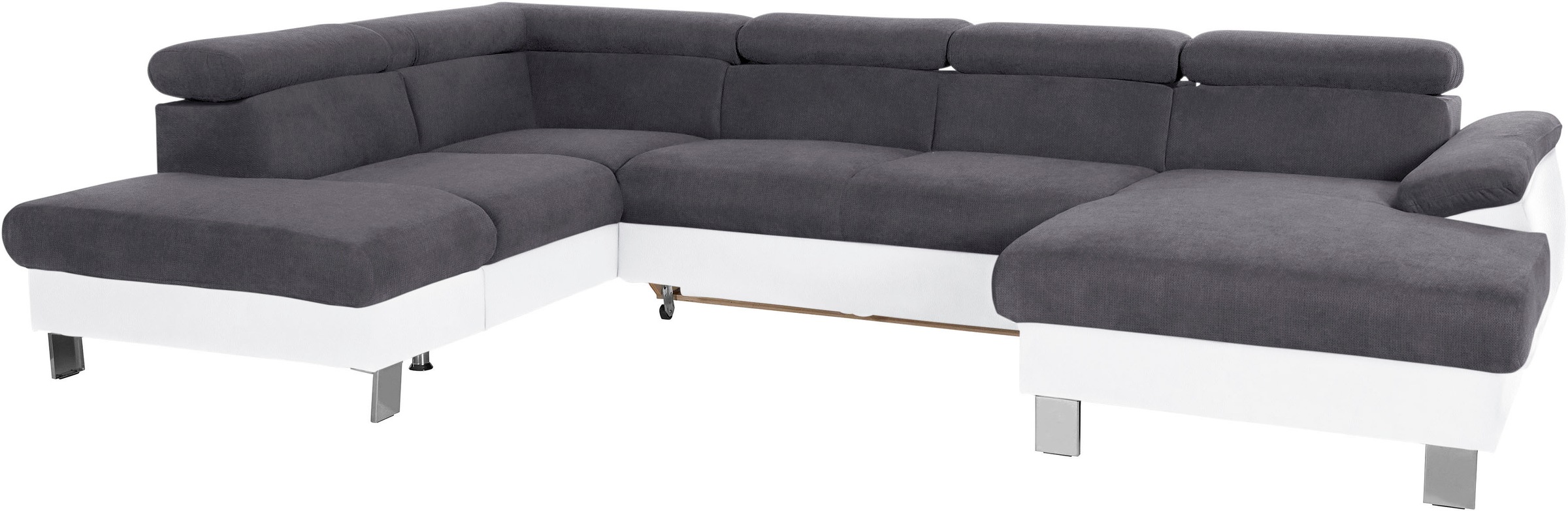 COTTA Wohnlandschaft »Komaris U-Form, B: 320 cm«, mit Kopfteilverstellung, optional Bettfunktion, Bettkasten & Licht