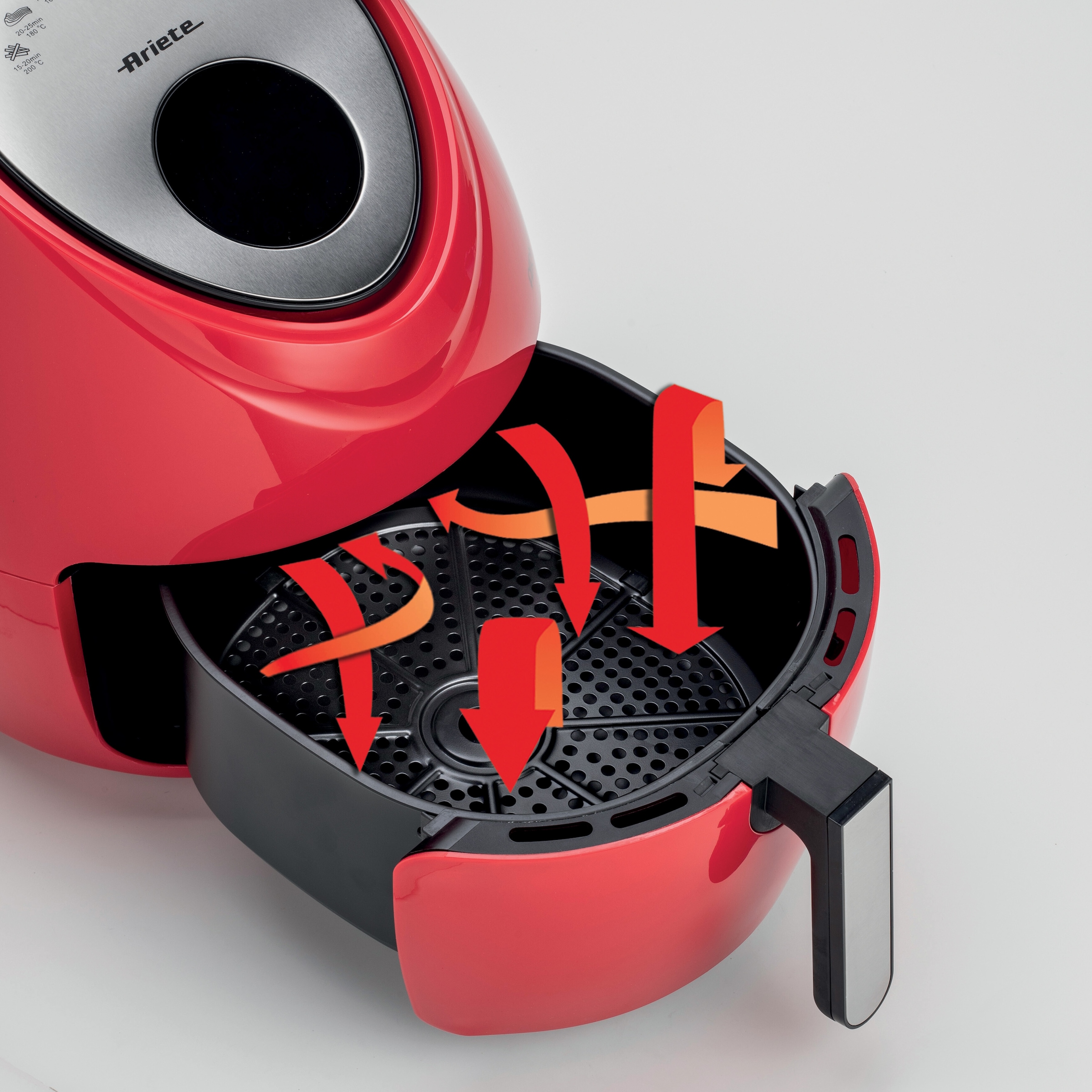 Ariete Heißluftfritteuse »4618R Airy Fryer XXL rot«, 1800 W, 7 voreingestellte Programme, Temperatur von 80° C bis 200° C