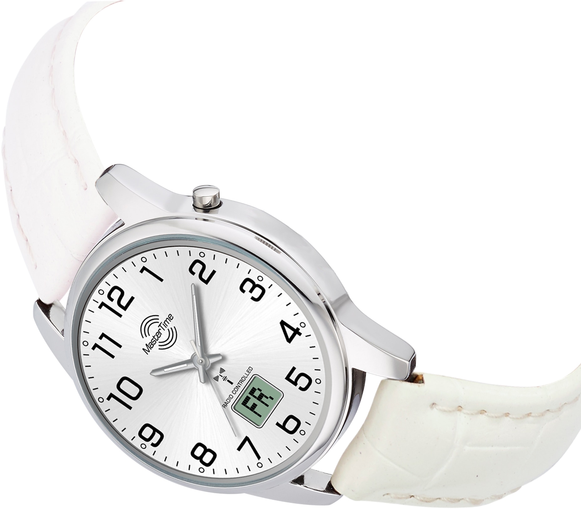 MASTER TIME Funkuhr »Basic, MTLA-10798-42L«, Armbanduhr, Damenuhr, Datum, Leuchtzeiger