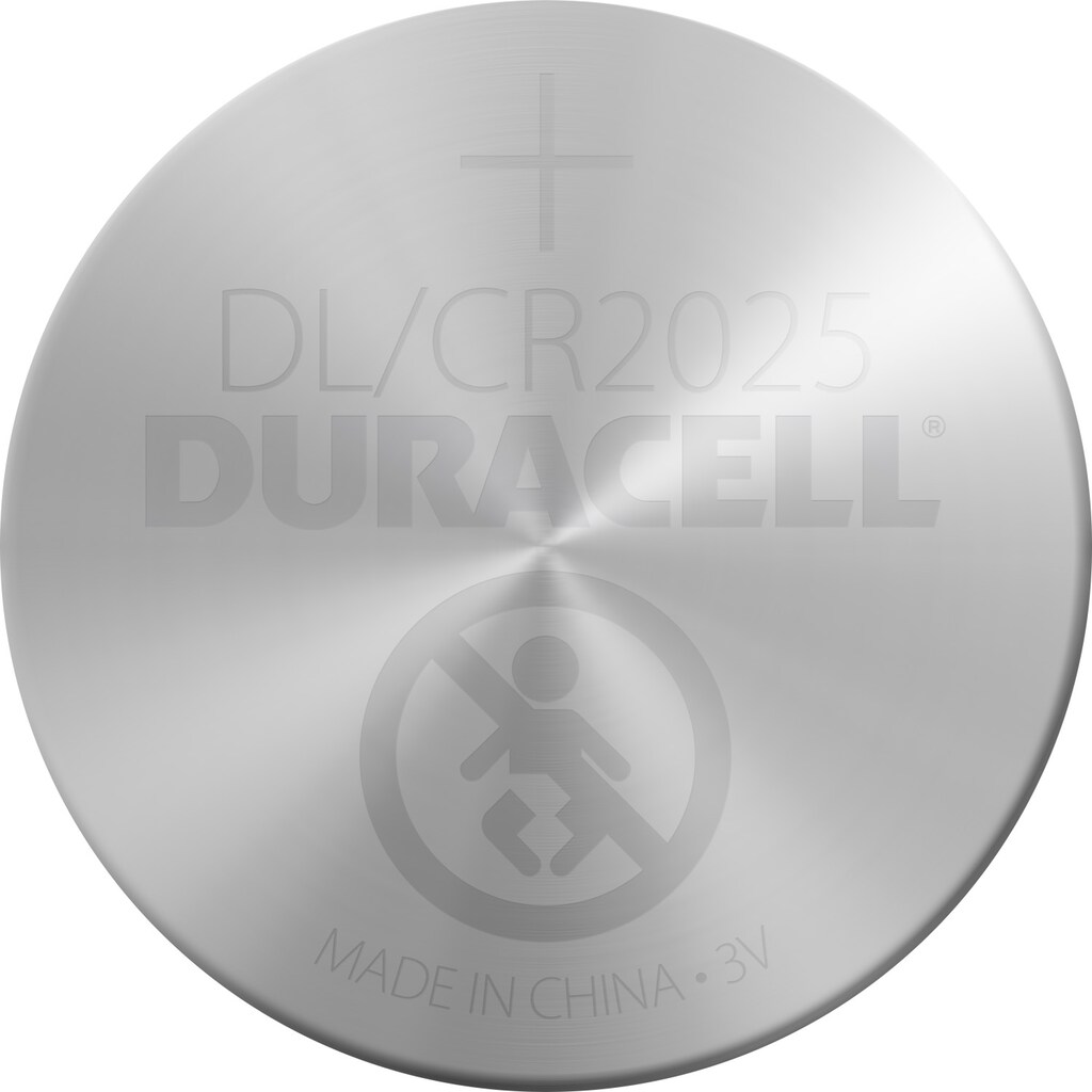 Duracell Knopfzelle »Electronics CR2025«, CR2025, 3 V, (4 St., Lithium Knopfzelle, 4 Stück), 3V