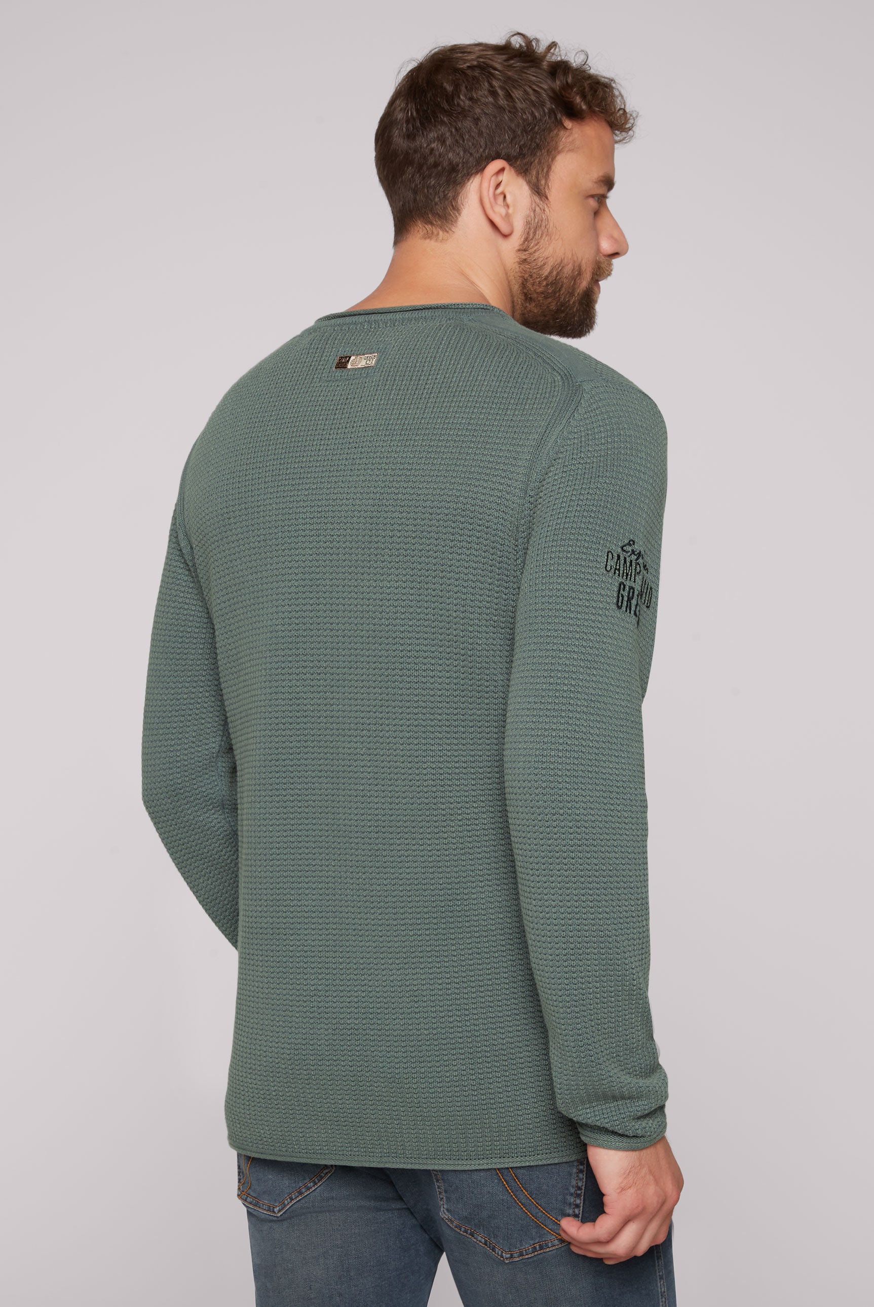 CAMP DAVID Strickpullover, mit Logo Print