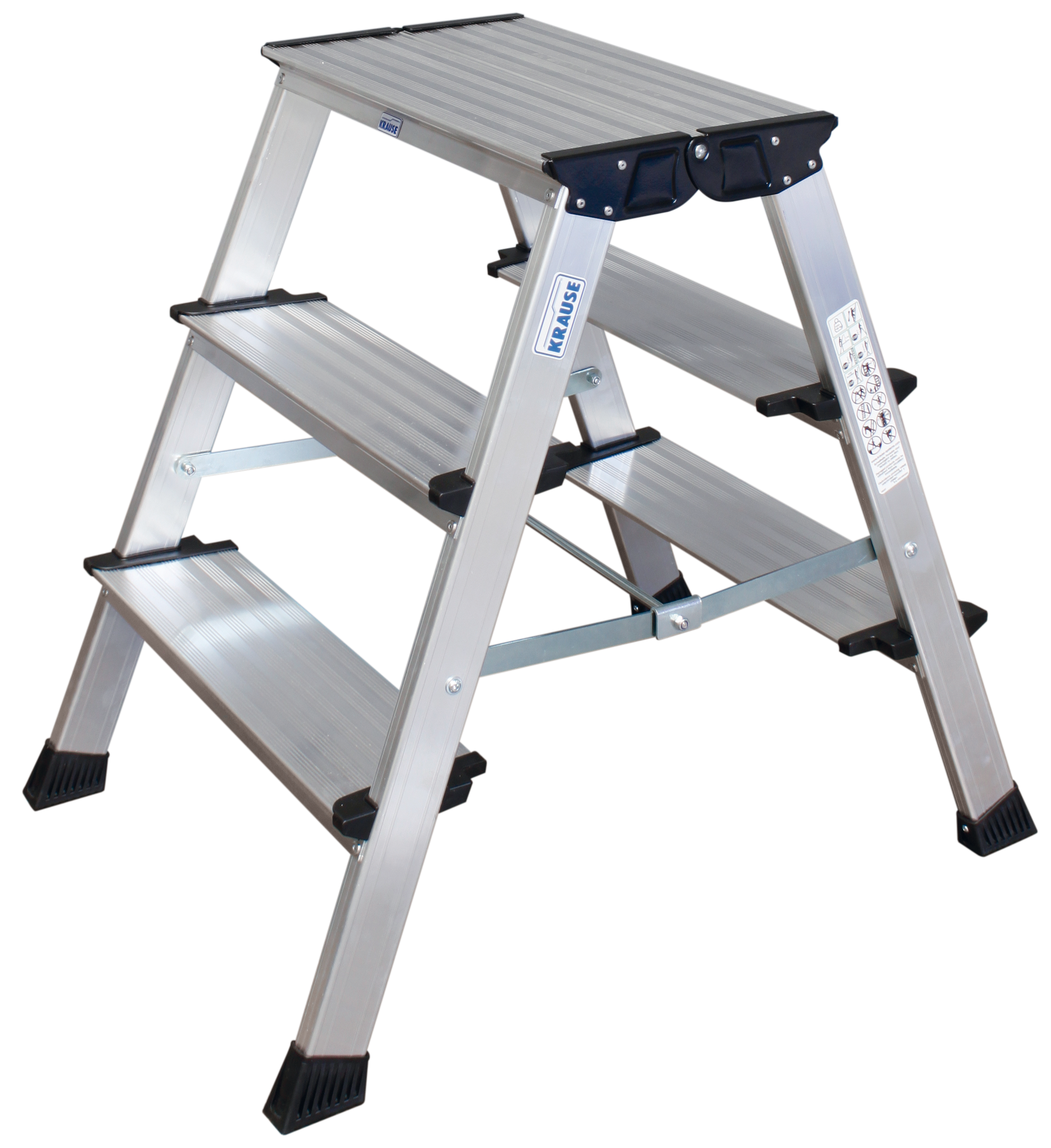 KRAUSE Klapptritt »Treppo« Aluminium, 2x3 Stufen, Arbeitshöhe ca. 265 cm