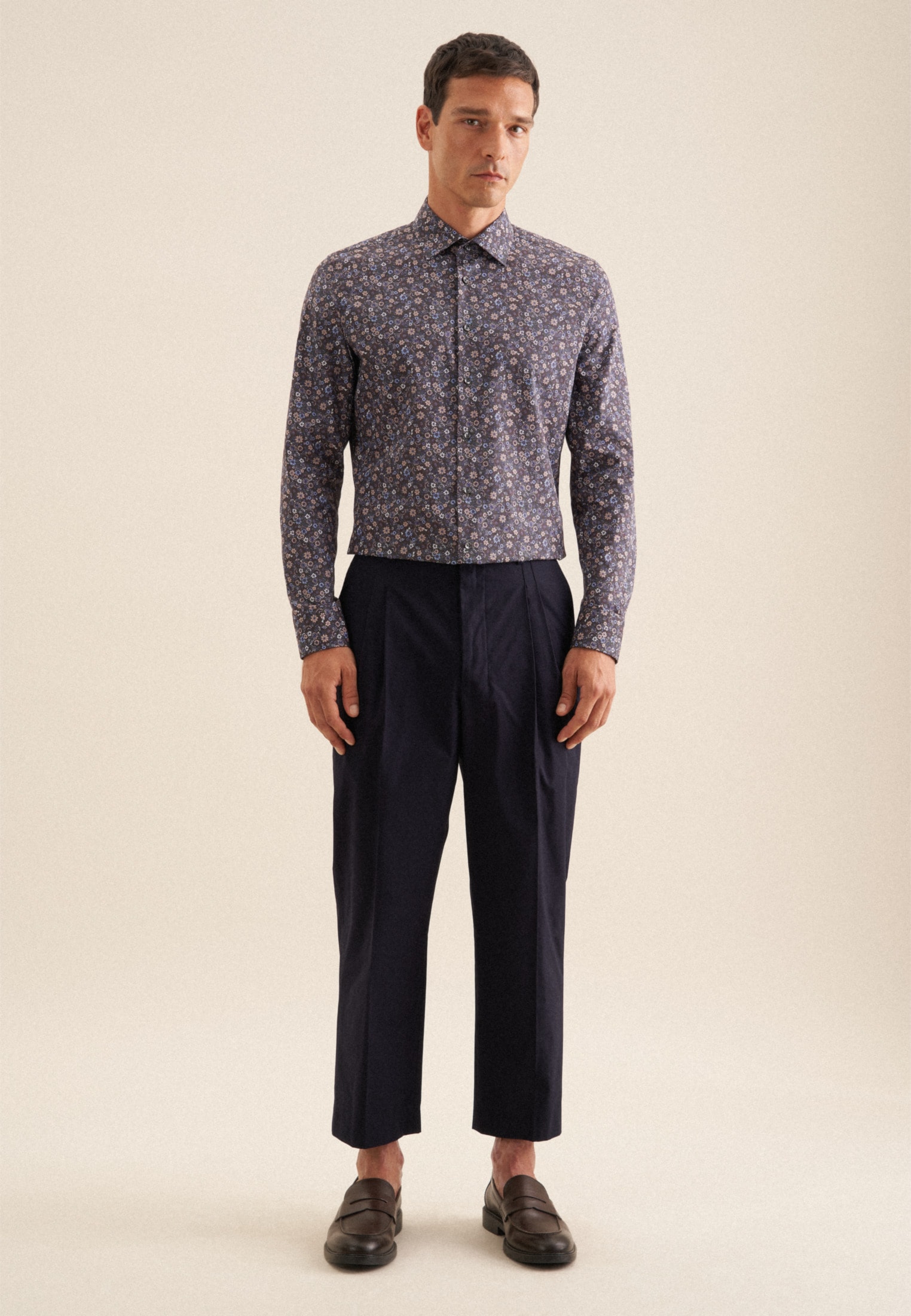 seidensticker Businesshemd »Slim« Slim 1/1 Kentkragen Floral