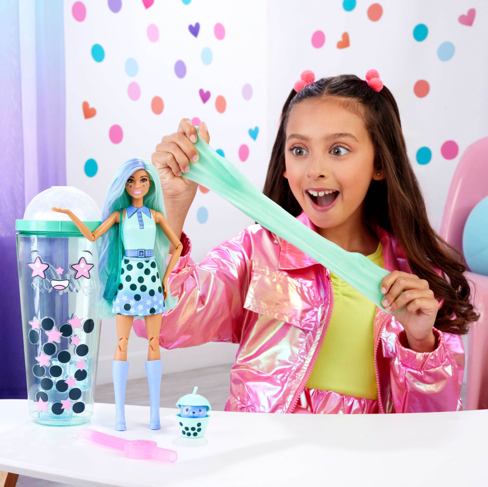 Barbie Anziehpuppe »Pop Reveal Bubble Tea Serie mit duftender Green-Tea-Modepuppe«, mit Farbwechseleffekten