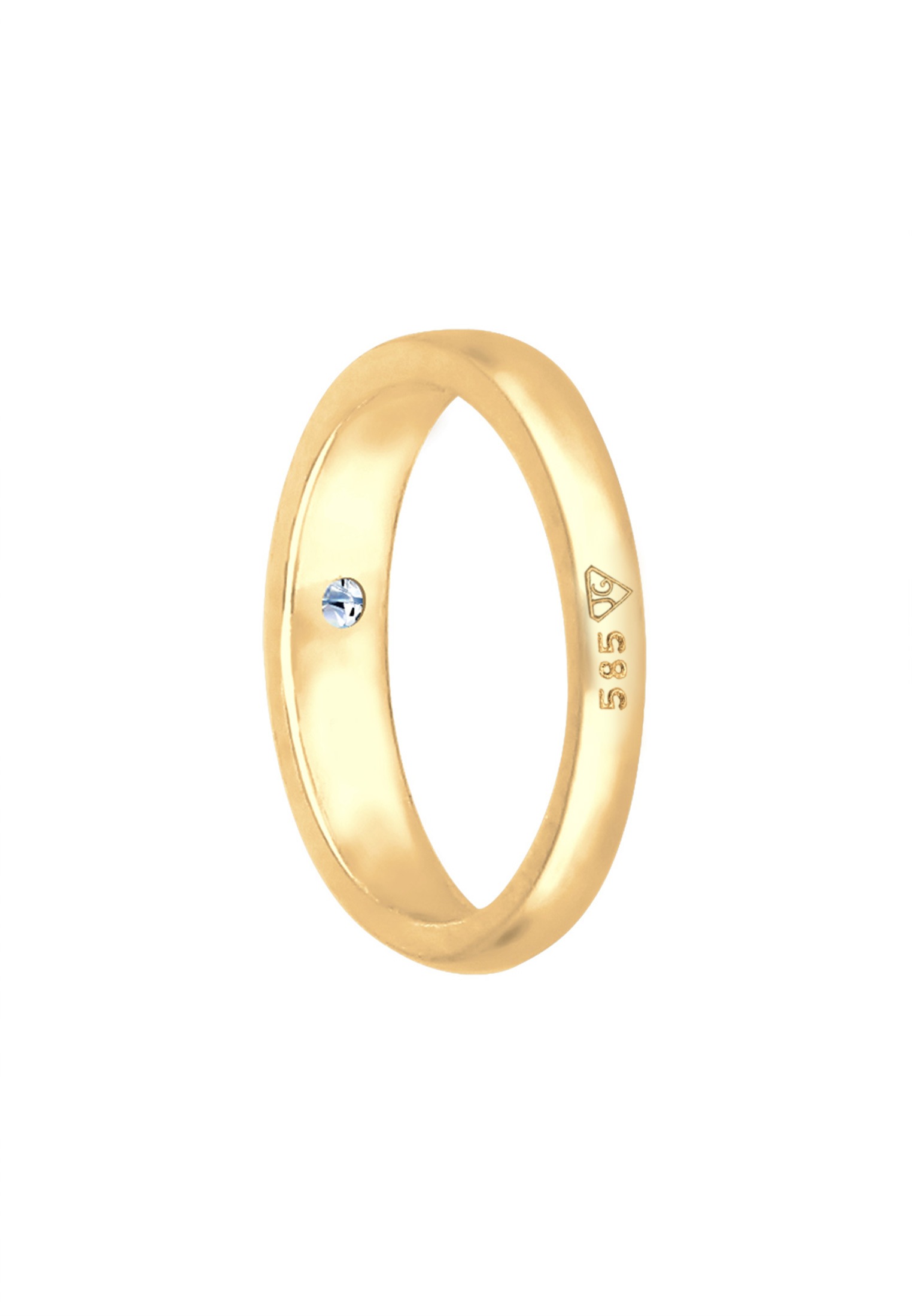 Elli DIAMONDS Perlenanhänger »Anhänger Anhänger Taufring Diamant Weiß Brillantschliff (0.005 ct) 585 Gelbgold«