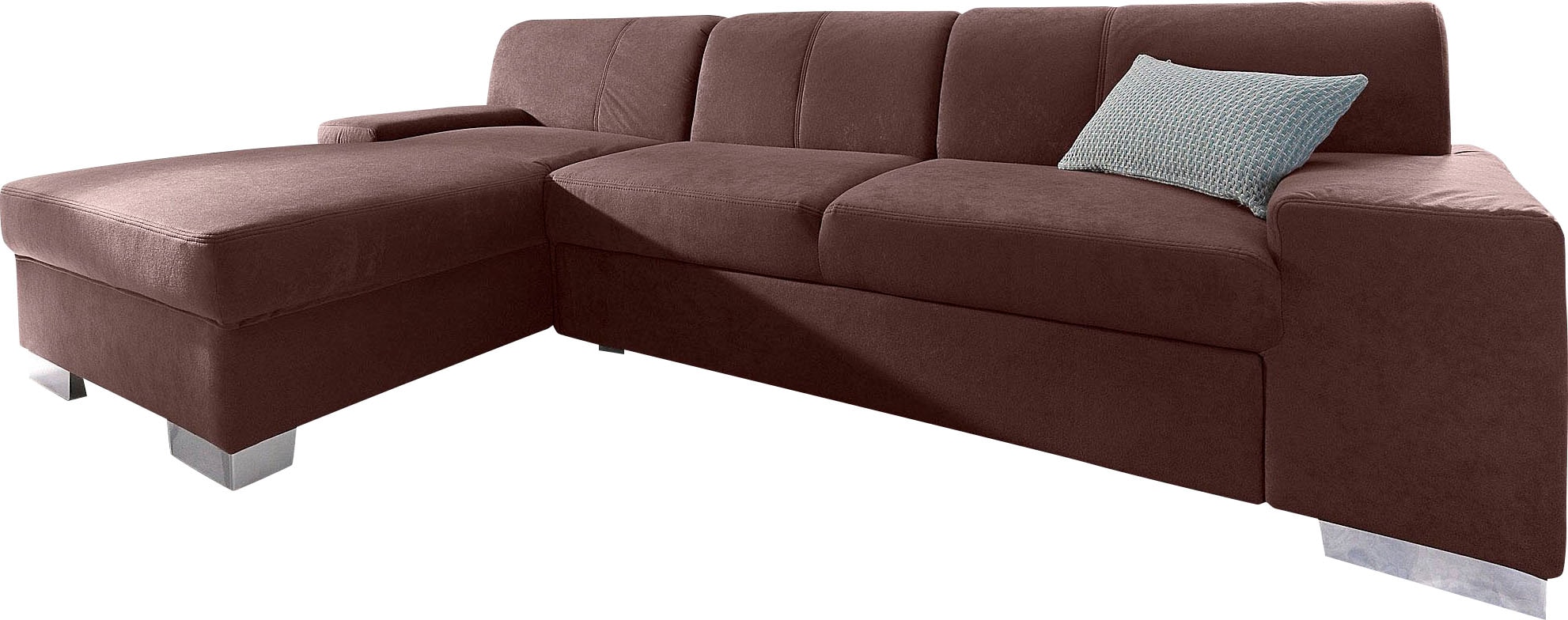 DOMO collection Ecksofa »Star, zeitlose Formensprache, elegante Optik, Breite 248cm, L-Form« wahlweise mit Bettfunktion