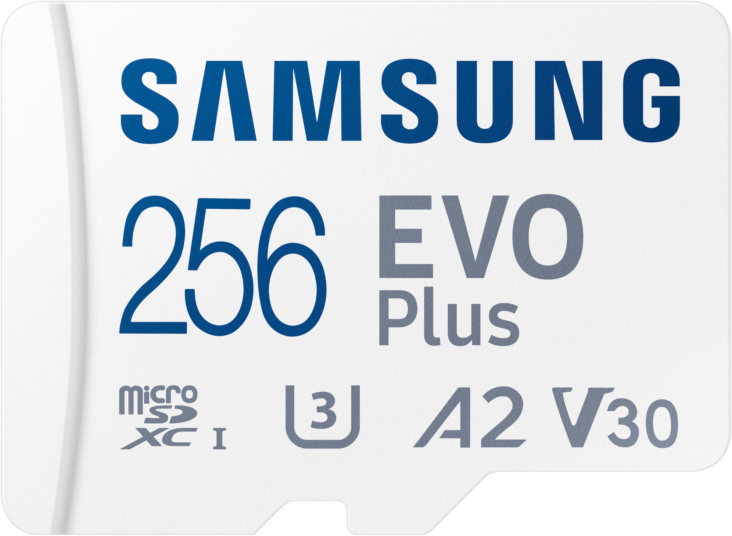 Samsung Speicherkarte »EVO Plus (2024) inkl. SD-Adapter« (256 GB Video Speed Class 30 (V30)/UHS Speed Class 3 (U3) 160 MB/s Lesegeschwindigkeit)