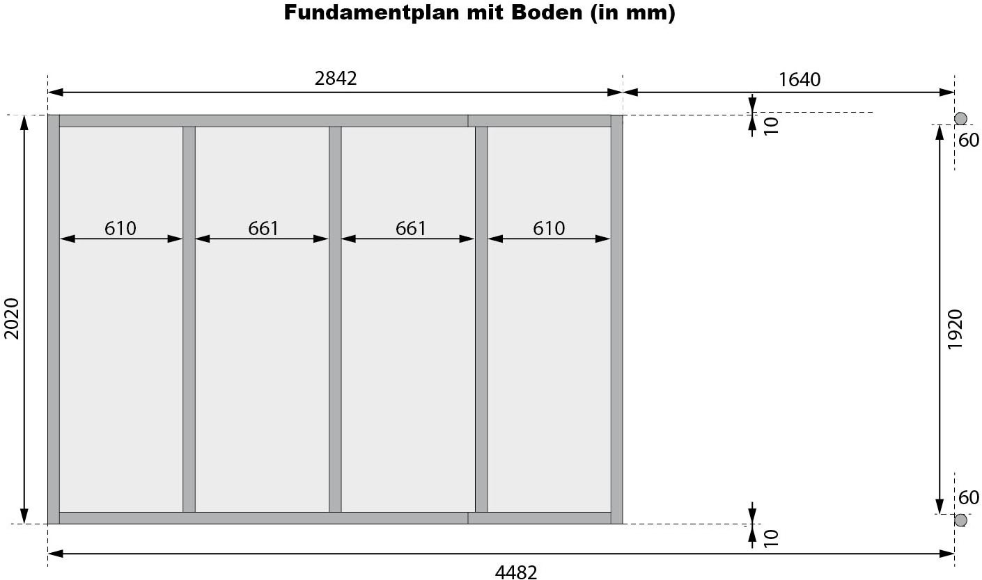 Karibu Gerätehaus »Argonium 3 SET mit Anbaudach« Made in Germany
