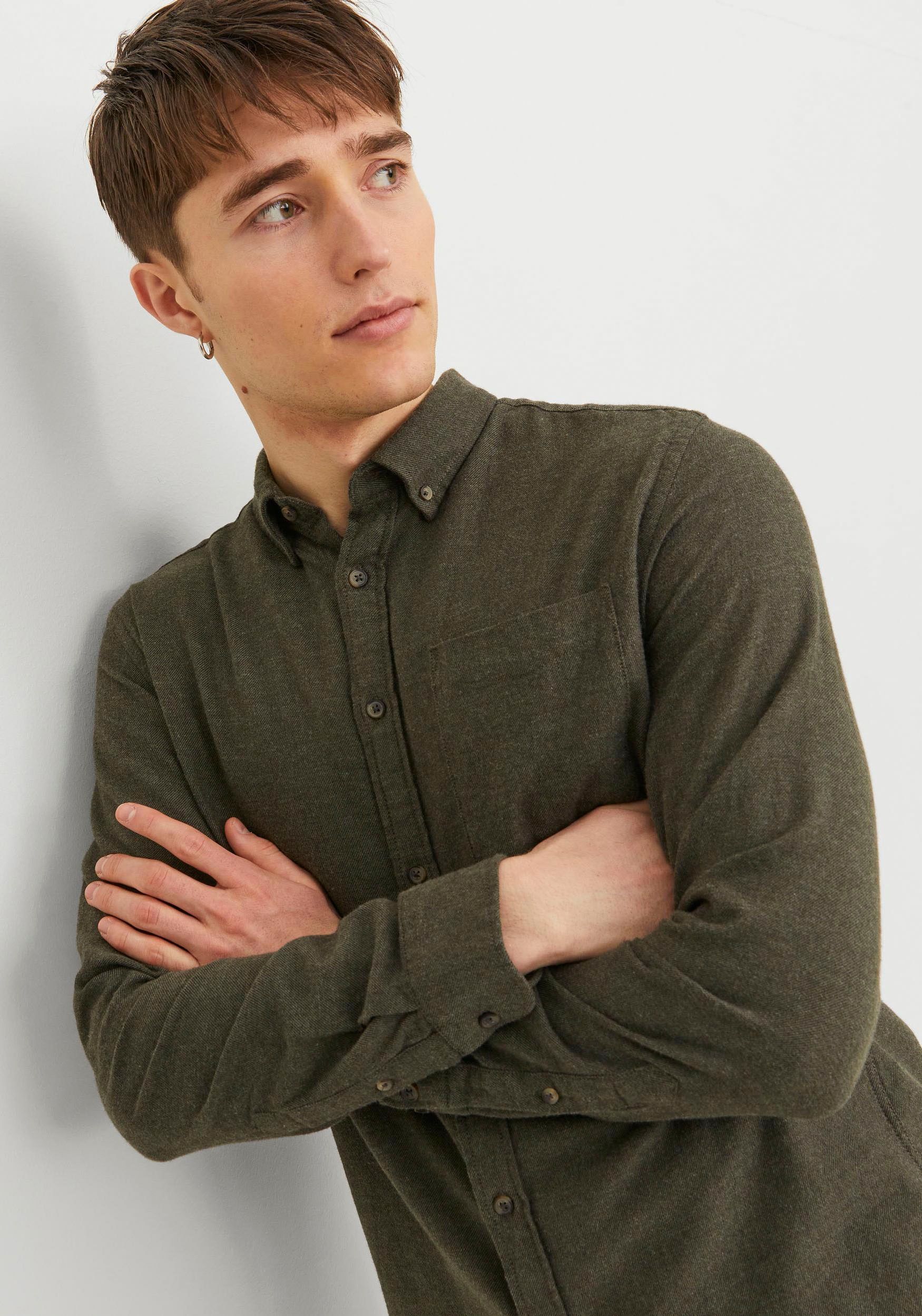 Jack & Jones Langarmhemd »JJECLASSIC MELANGE SHIRT LS SN«