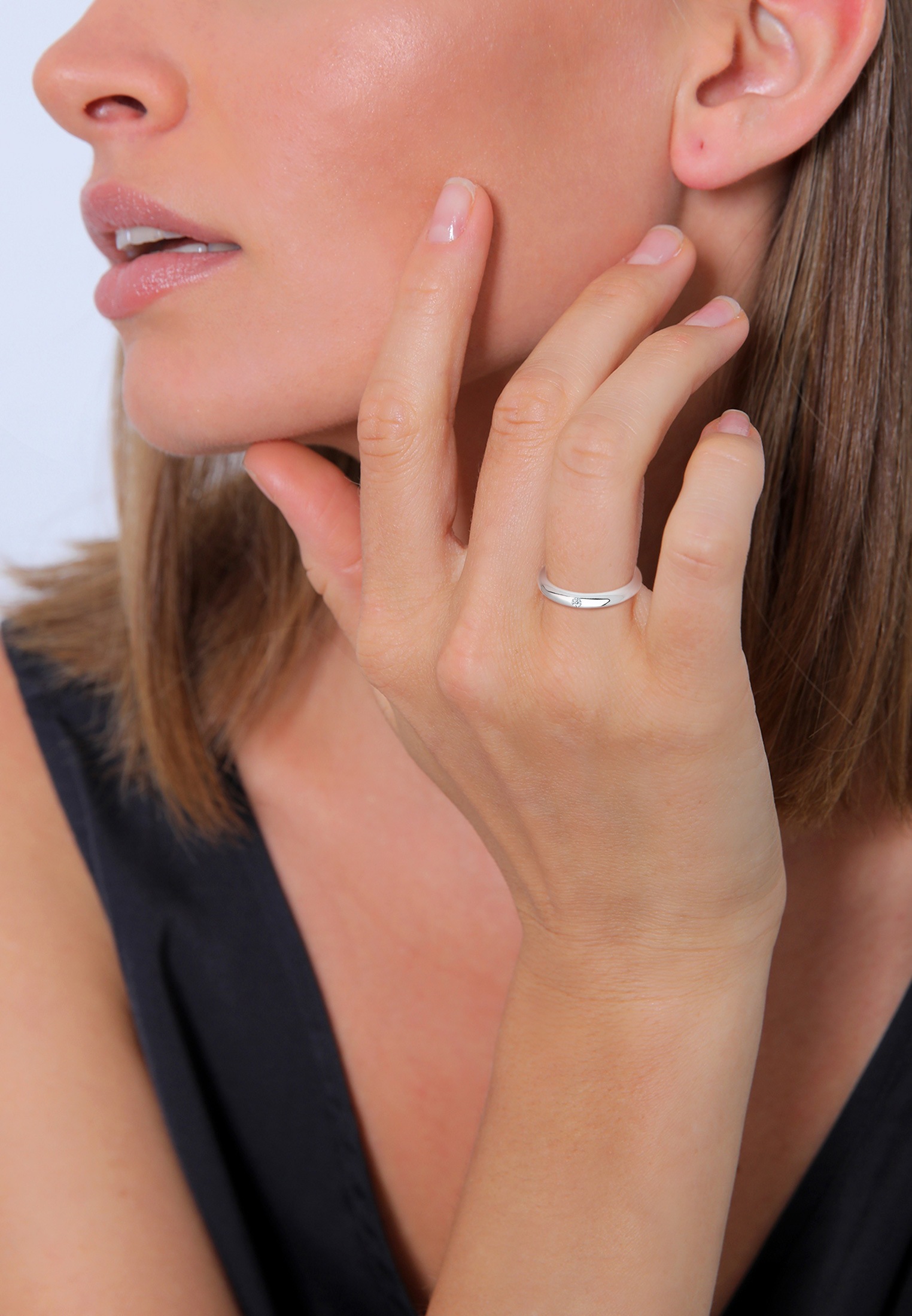Elli DIAMONDS Verlobungsring »Ring 925 Sterling Silber Diamant ct 0.03 Verlobungsring«