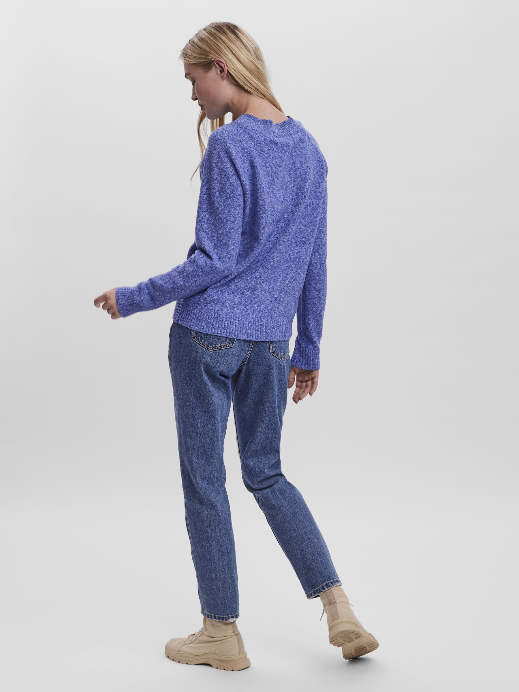 Vero Moda 1100000002199 »VMDOFFY LS O-NECK BLOUSE GA NOOS« Materialmix, regular fit