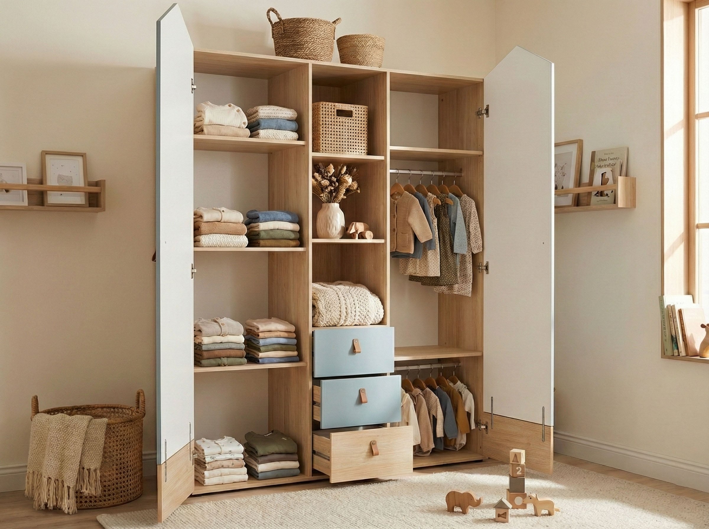 arthur berndt Kinderkleiderschrank »Kleiderschrank »Roofy« 2-türig mit Soft-Close-Funktion« Soft-Close Funktion