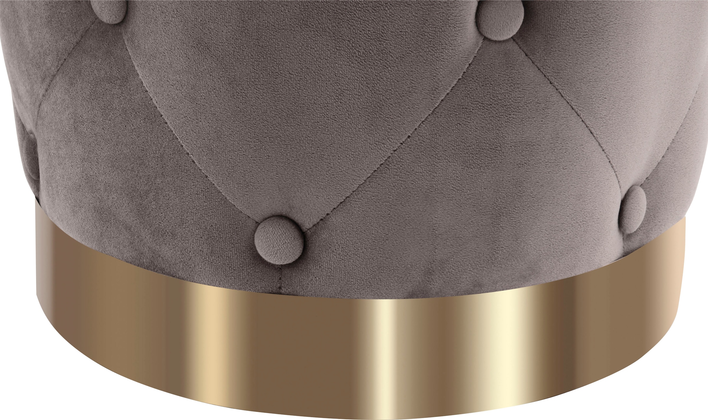 Kayoom Sitzhocker »Hocker Piano 225,  in dekorativem Design, mit weichem Velvet-Bezug« 1 Stk. tlg. rund, glamourös, hochwertig, gesteppt, mit eingelassenen Dekoknöpfen