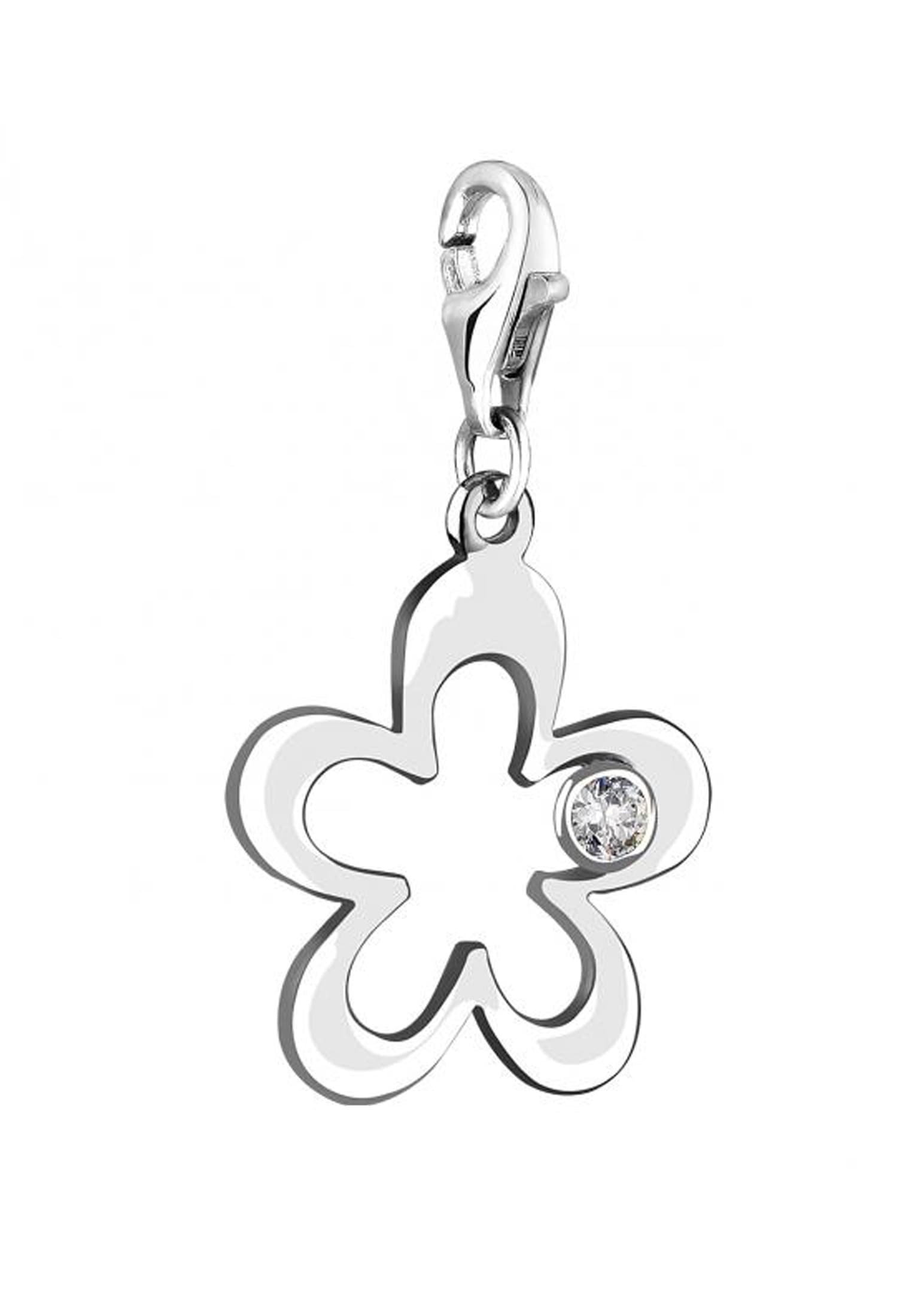 Nenalina Charm-Einhänger »Charm Blumen-Anhänger Zirkonia Kristalle 925 Silber«