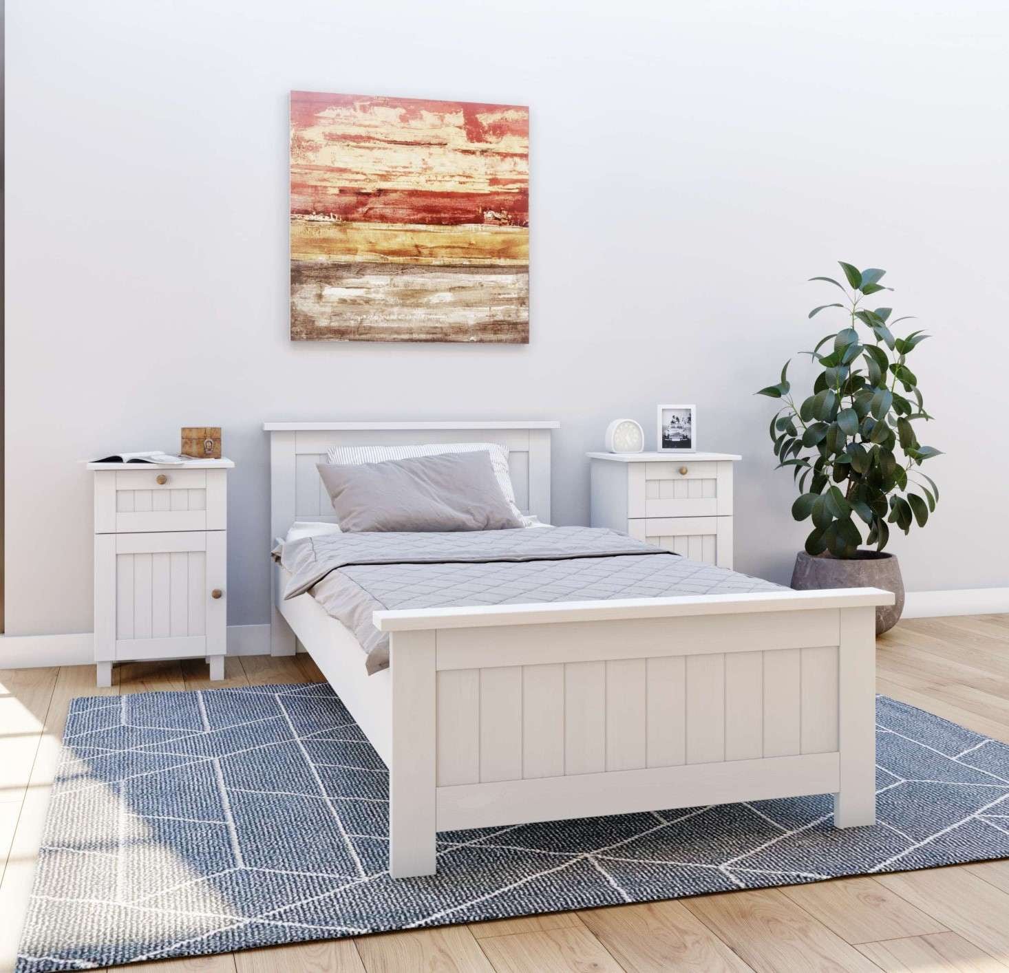 Home affaire Massivholzbett »Juventus, Bett, Massivholzbett, Holzbett, Bettrahmen«, (Breite/Belastbarkeit 140cm/180 KG), Breite 90 cm, aus massiver Kiefer, FSC®-zertifiziert