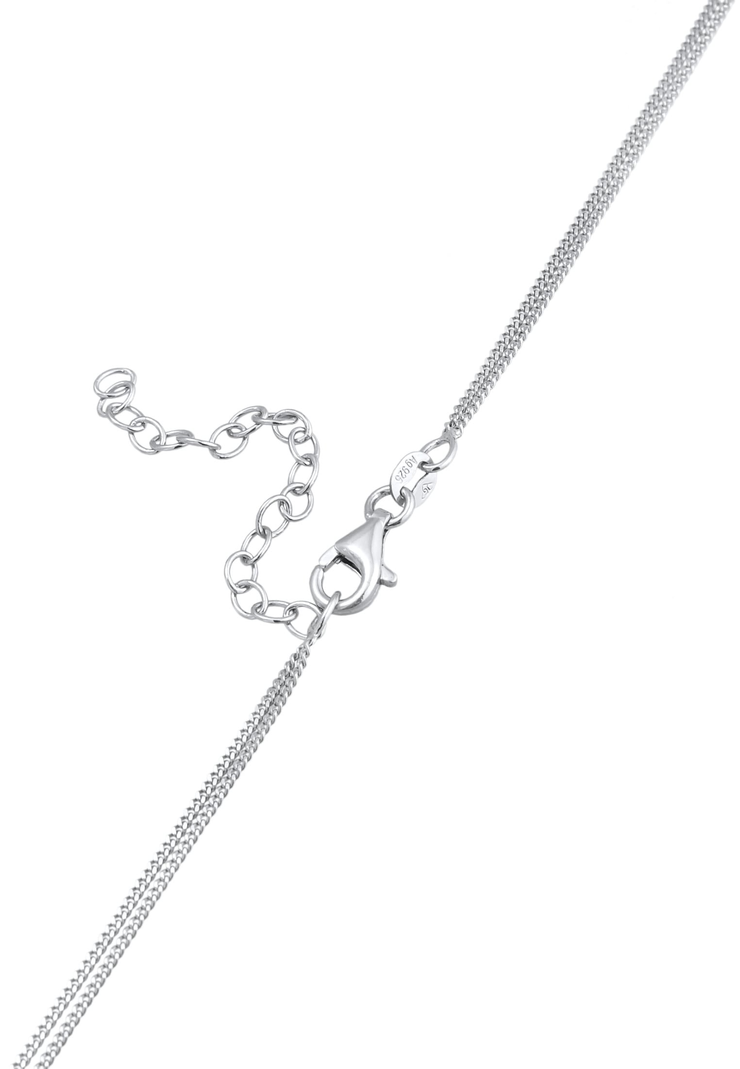 Elli Silberkette »Halskette Layer Kette mit Kreis Plättchen 925 Silber«