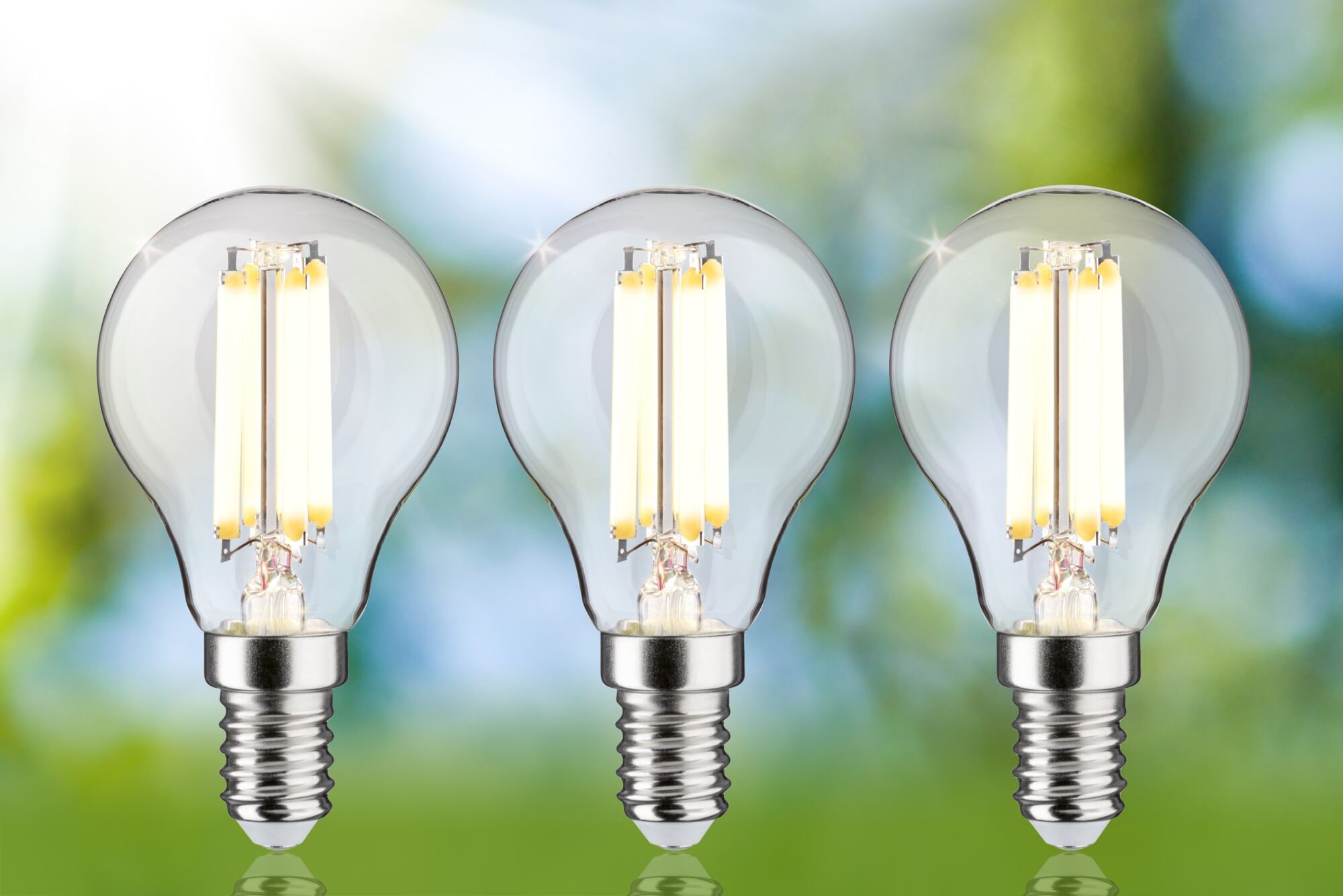 Paulmann LED-Leuchtmittel »Efficient-Line Filament 230V LEDTropfen E14 3 St.525lm 2,5W 3000K Klar« E14 3 Stk. Warmweiß