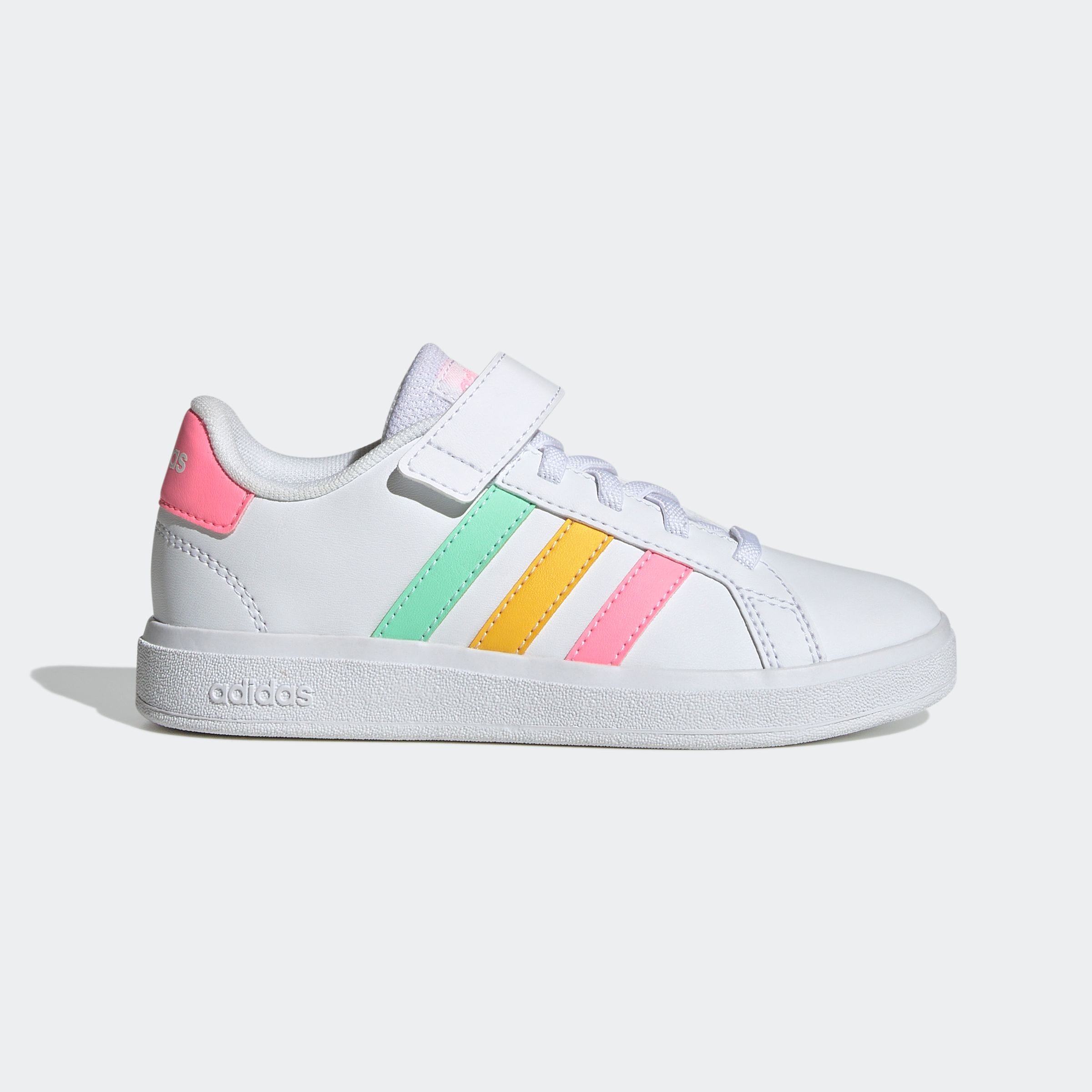 adidas Sportswear Klettschuh »GRAND COURT COURT ELASTIC LACE AND TOP STRAP«, Design auf den Spuren des adidas Superstar