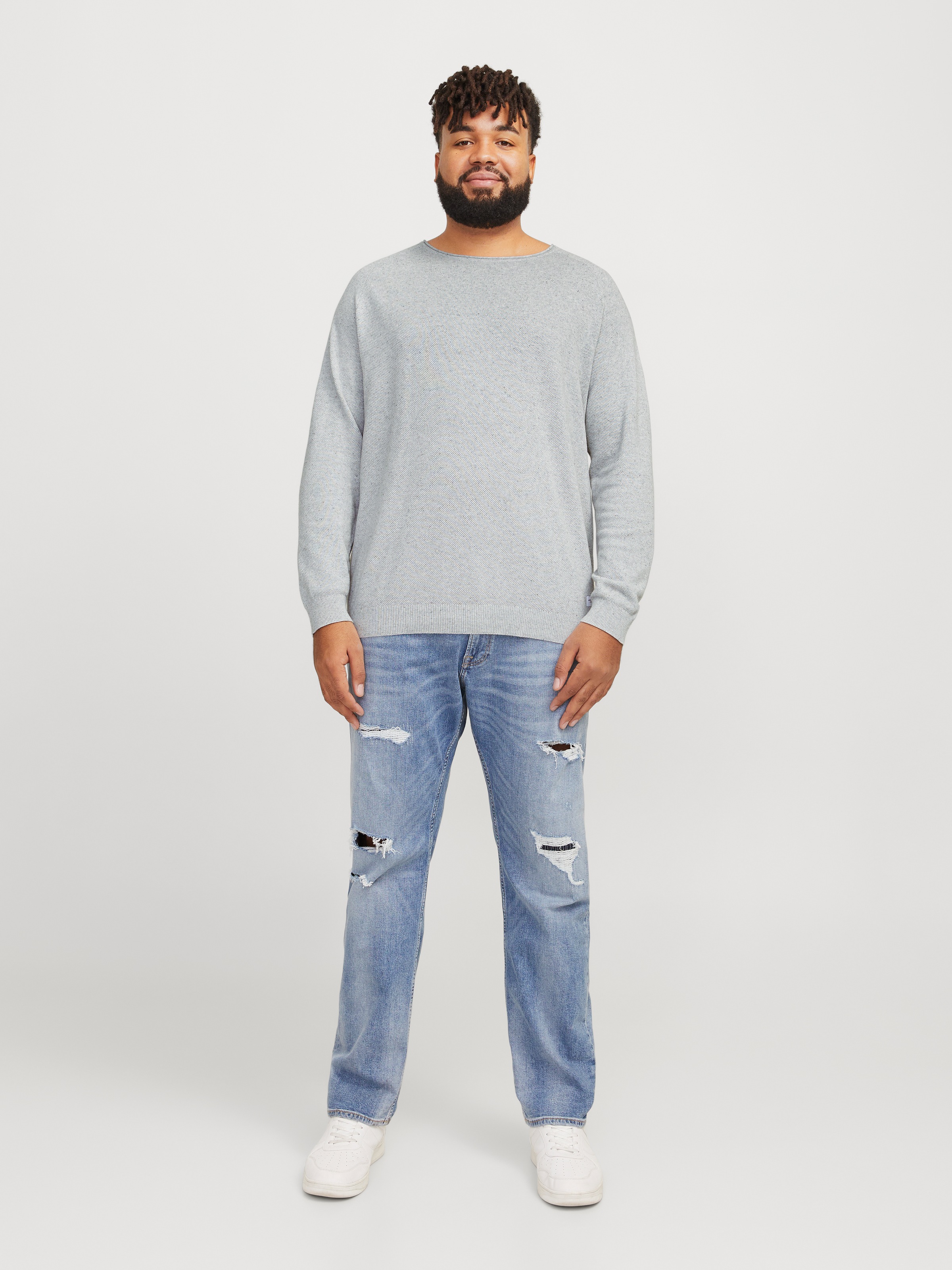 Jack & Jones PlusSize Rundhalspullover »JJEHILL KNIT CREW NECK NOOS PLS«, mit Rundhalsausschnitt