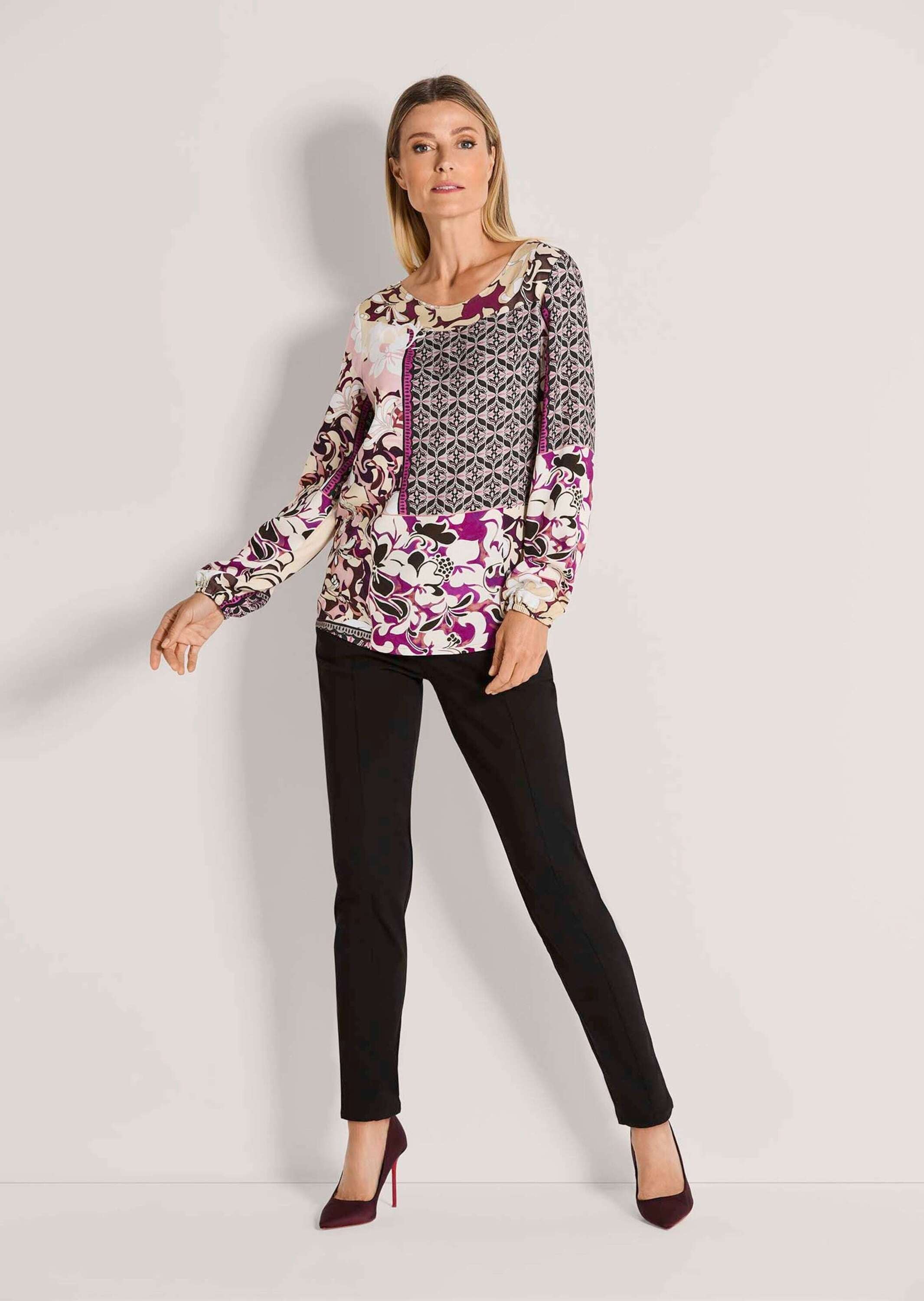 MADELEINE Schlupfbluse »Blusenshirt Viskosebluse mit floralem Muster-Mix« Mustermix