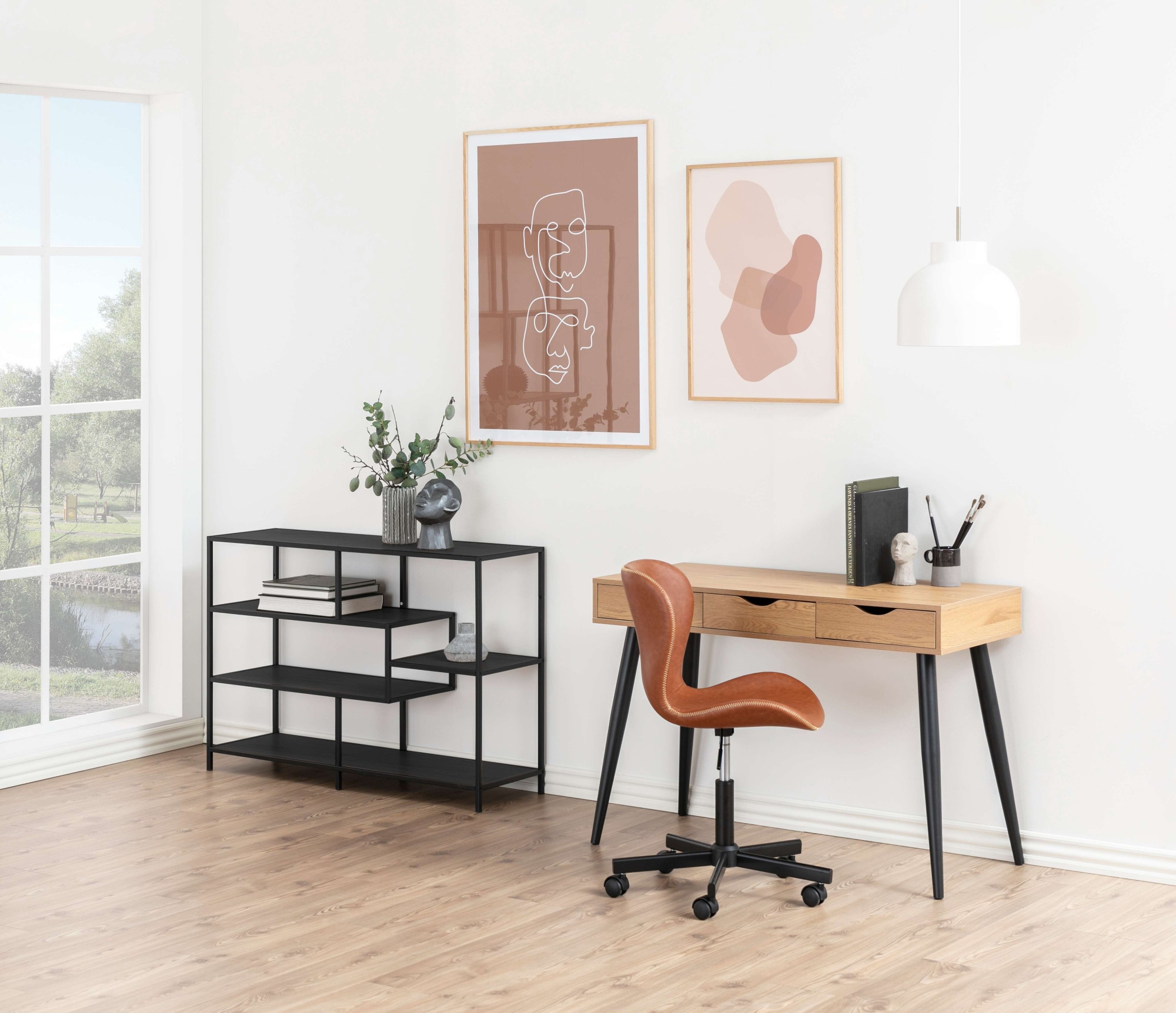 ACTONA GROUP Bücherregal »Seaford - Mehrzweckregal & Raumteiler, modern, Metall« 114x35x78 cm,  Asymmetrisch, stabil & viel Stauraum, zeitloses Design, 6 Regalböden