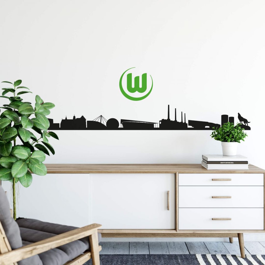 Wall-Art Wandtattoo »VfL Wolfsburg Skyline mit Logo«, (1 St.)