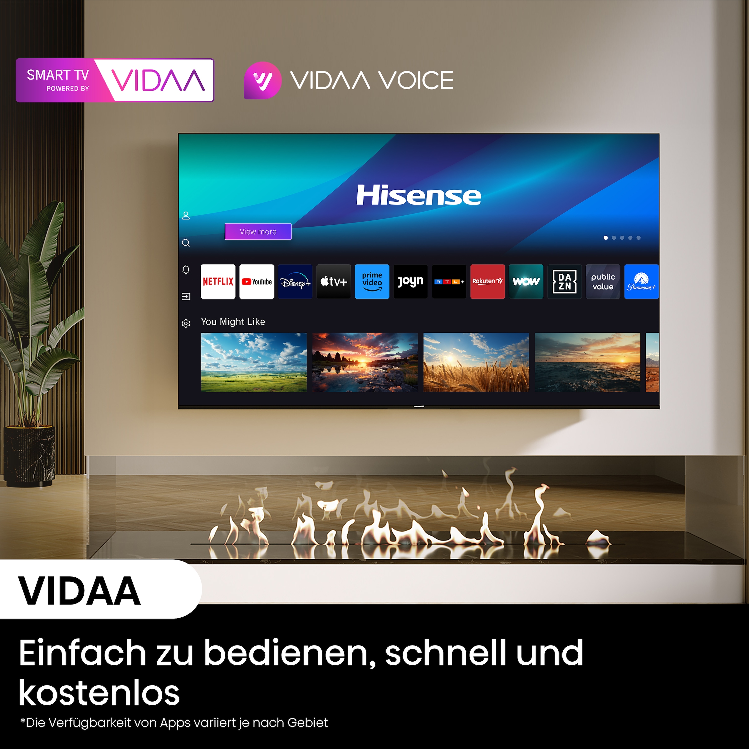 Hisense Mini-LED-Fernseher »55U6NQ«, 4K Ultra HD, Smart-TV, 4KUHD, ULED, Mini LED