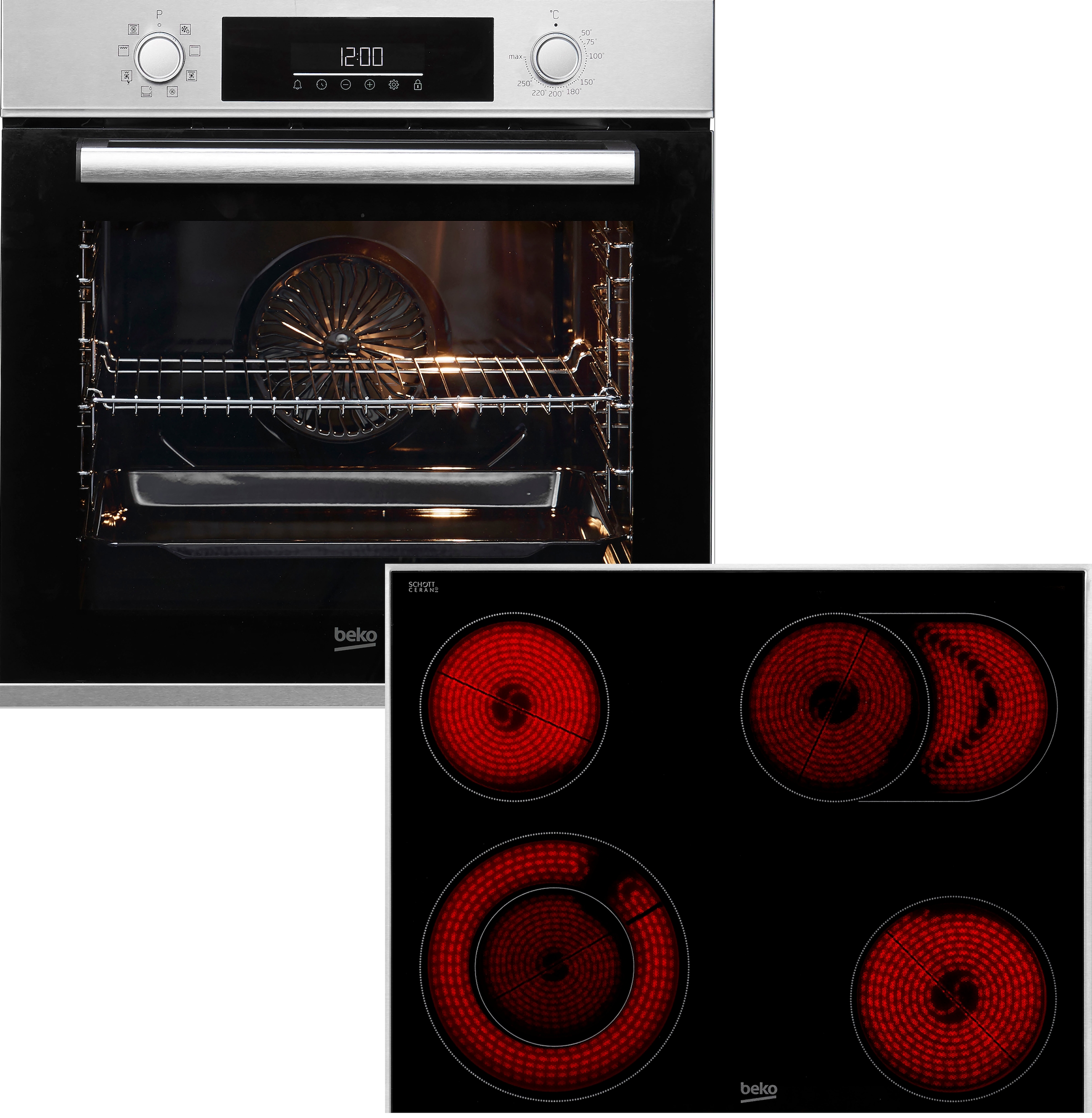 BEKO Backofen-Set »BBSM12320X«, mit Teleskopauszug nachrüstbar